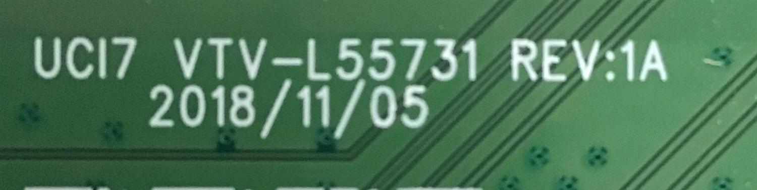MAIN TOSHIBA / 691V0G00310 / 631V0G00310 / UCI7 VTV-L55731 REV:1A / PANEL K430WDRD / DISPLAY T430QVN03.0 / MODELOS 43LF711U20  / 43LF711U20 REV.A - Imagen 3