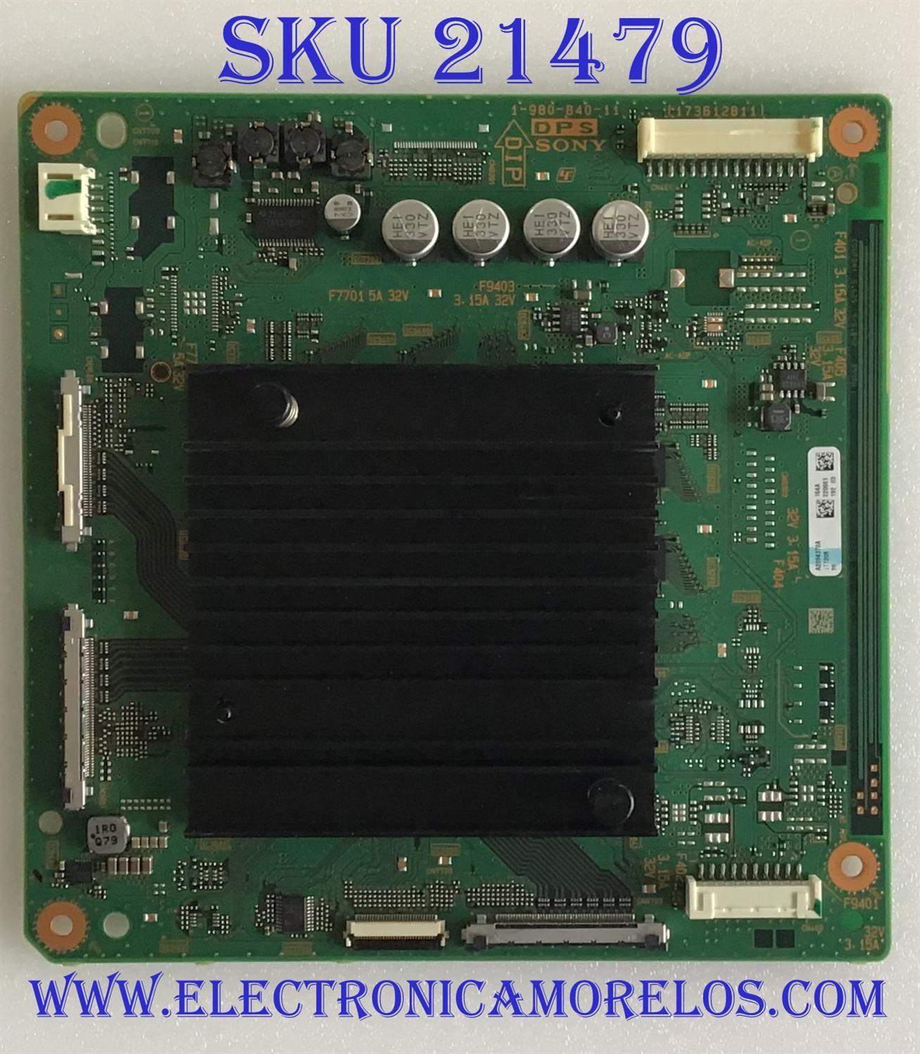TARJETA INTERFACE PARA TV SONY BRAVIA / NUMERO DE PARTE A2094370A 164 / 1-980-840-11 / A-2094-370-A 164 / 198084011 / 173612811 / PANEL T850QVF02.0 / MODELOS XBR-85X850D / XBR85X850D / XBR-85X855D / XBR85X855D
