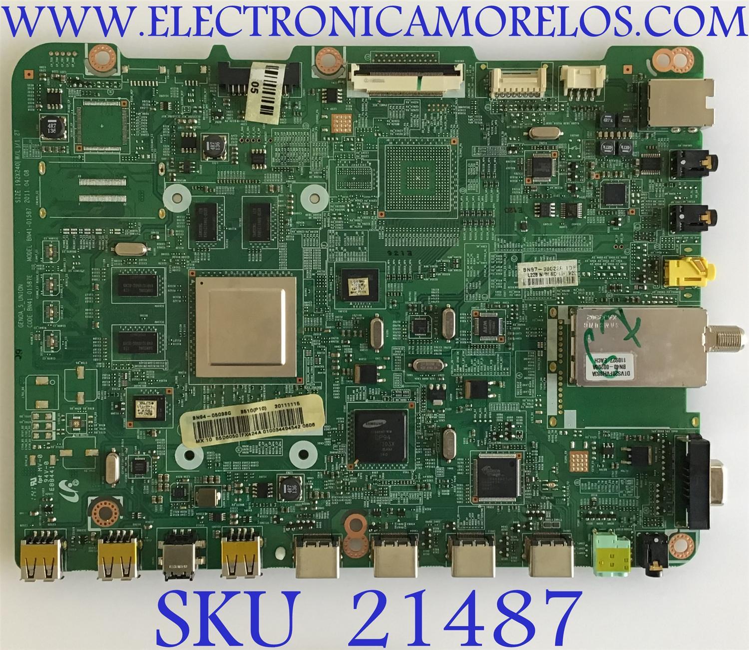 MAIN SAMSUNG / BN94-05038G / BN97-06022A / BN41-01587E / SUSTITUTAS BN94-04358A / BN94-04358B / BN94-04358C / BN94-04358G / BN94-05113Y MAS SUSTITUTAS EN DESCRIPCION  / PANEL LTJ550HJ05-C / MODELO UN55D6050TFXZA H301
