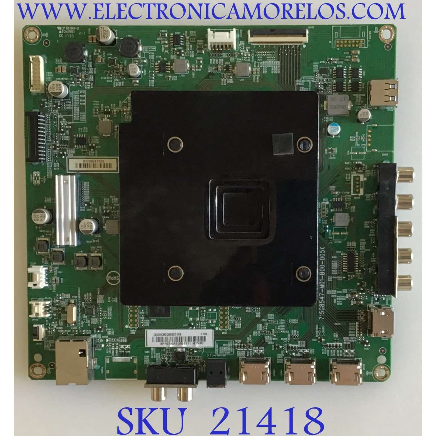 MAIN VIZIO / 756TXHCB0QK0320 / 715G8547-M01-B00-005K / XHCB0QK032 / PANEL TPT550US-FN11.S / MODELO E55-E1 LTMEVIQT