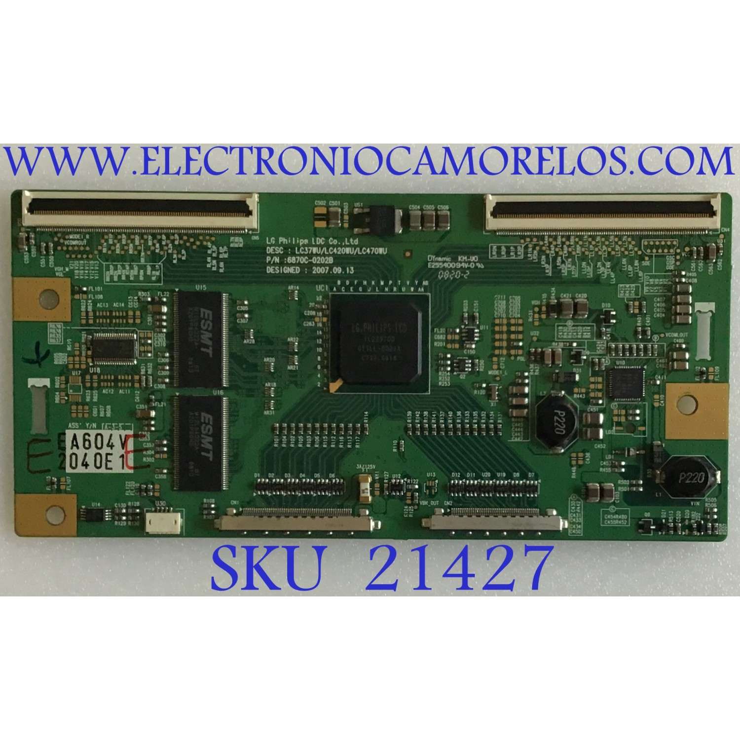 T-CON VIZIO / 6871L-2040E / 6870C-0202B / PANEL LC420WUD-(SA)(C1) / MODELO SV420XVT1A