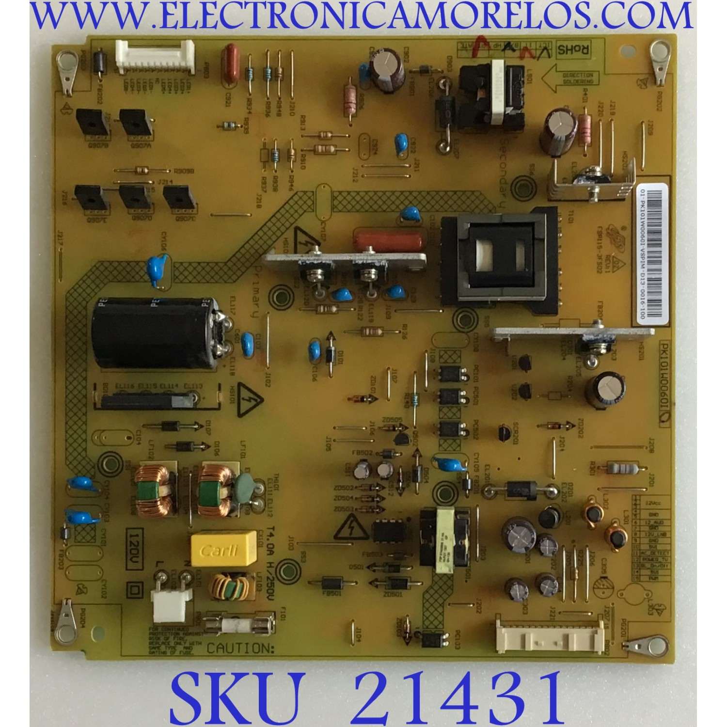 FUENTE DE PODER TOSHIBA / 75033378 / FSP115-3FS02 / PK101W0060I / PANEL C390LD-DF62 / MODELO 39L1350U 