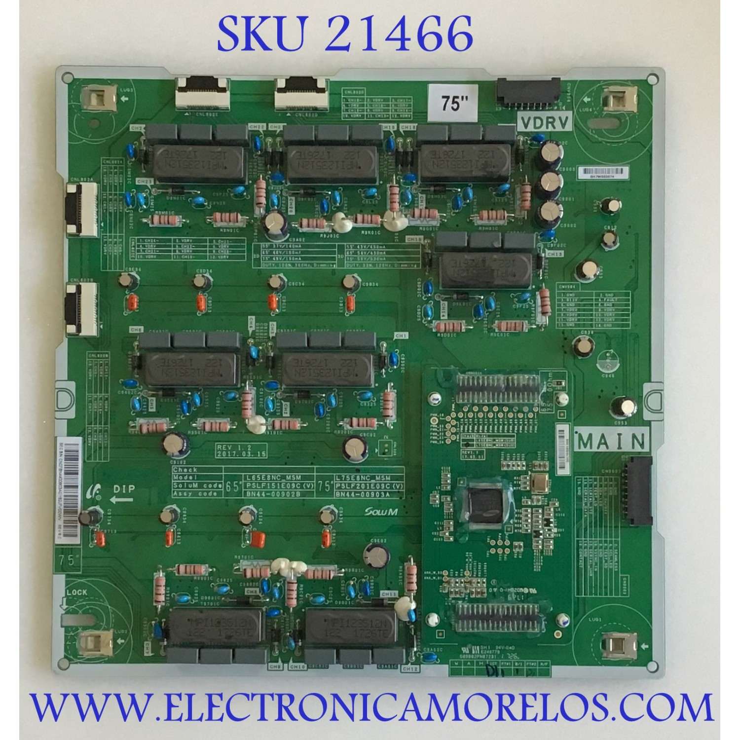 LED DRIVER SAMSUNG / BN44-00903A / PSLF201E09C / L75E8NC_MSM / PANEL CY-QM075FLAV2H /  QN75Q7FAMFXZA / QN75Q8CAMFXZA / QN75Q75FMFXZA