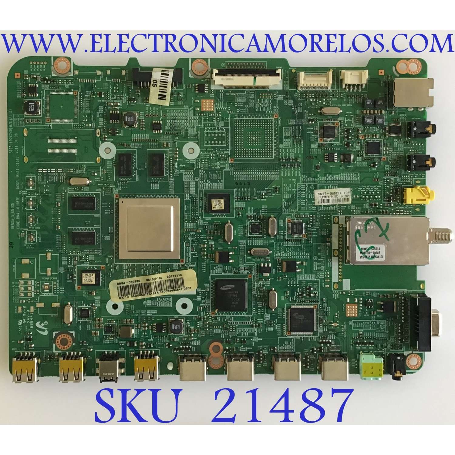 MAIN SAMSUNG / BN94-05038G / BN97-06022A / BN41-01587E / SUSTITUTAS BN94-04358A / BN94-04358B / BN94-04358C / BN94-04358G / BN94-05113Y MAS SUSTITUTAS EN DESCRIPCION  / PANEL LTJ550HJ05-C / MODELO UN55D6050TFXZA H301