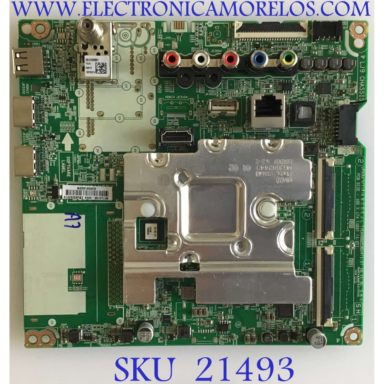 MAIN LG / EBU65202219 / EAX68253605(1.1) / EAX68253604(1.0) / PANEL NC430DGG-ABGX1 / MODELO 43UM6910PUA BUSGLJM / PARTE SUSTITUTA EBU65202207