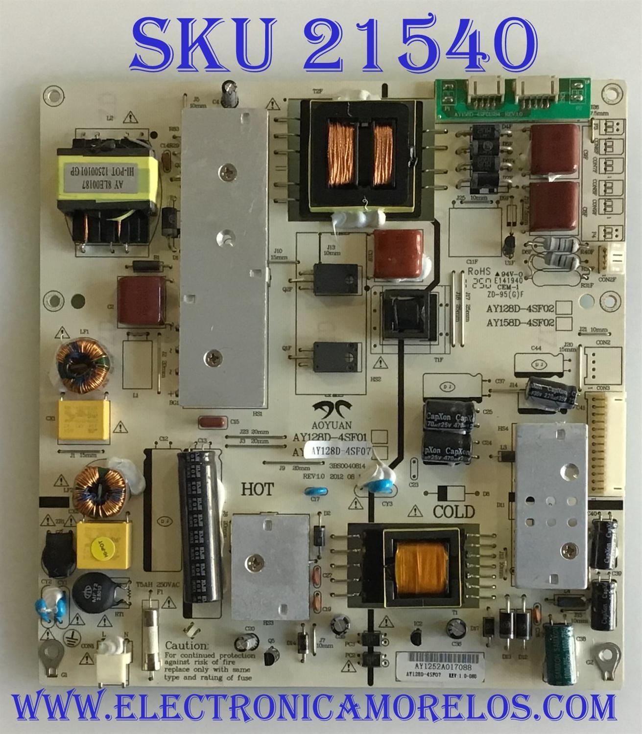 FUENTE DE PODER WESTINGHOUSE / AY128D-4SF07 / 3BS0040814 / PANEL LTA400HM24 / MODELO EU40F1G1 TW-74121