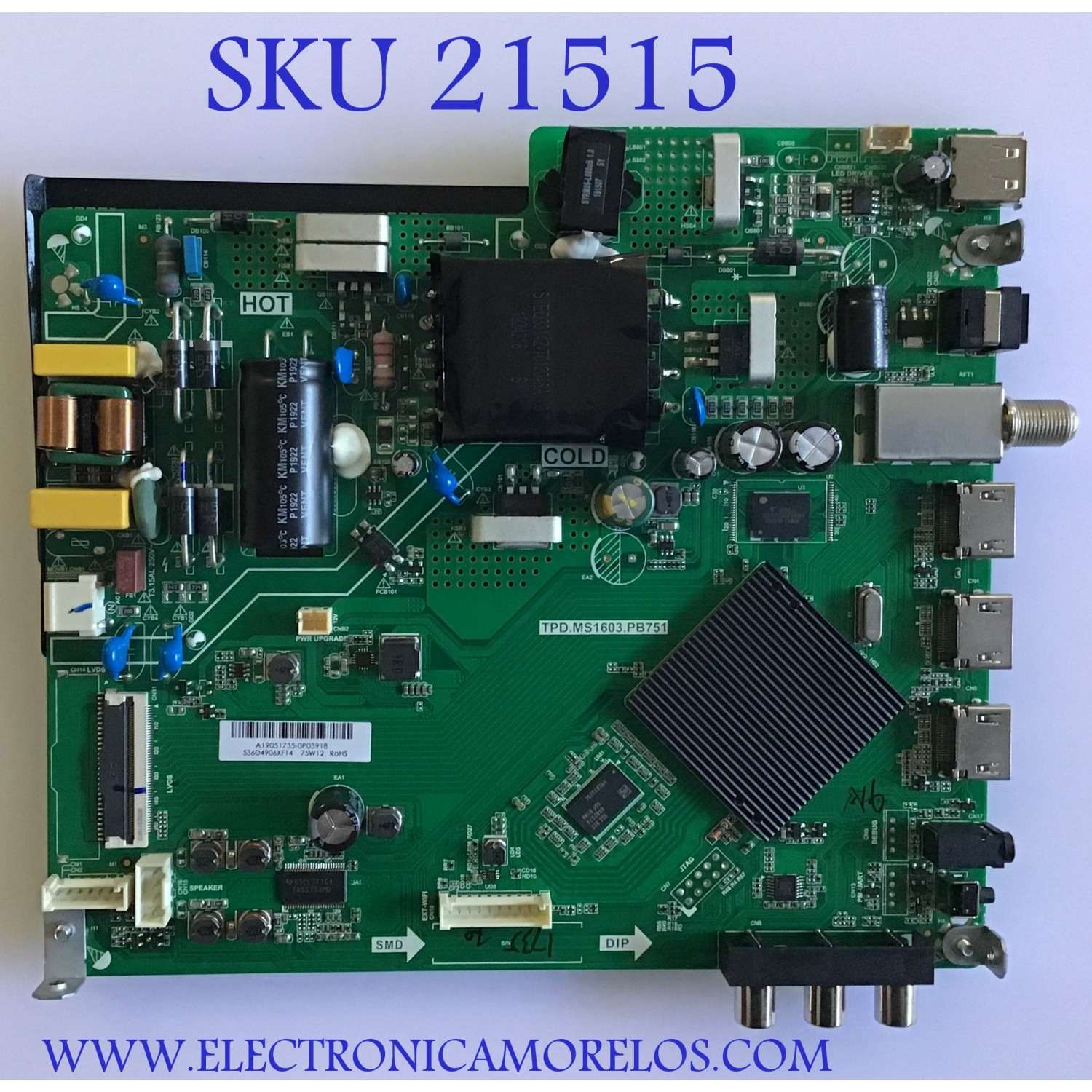 MAIN FUENTE COMBO  JVC / 515Y16031M20 / TPD.MS1603.PB751 / 536D4906XF14 / 2010053113 / PANEL LSC490HN02-S / MODELO LT-49MAW598 AAP
