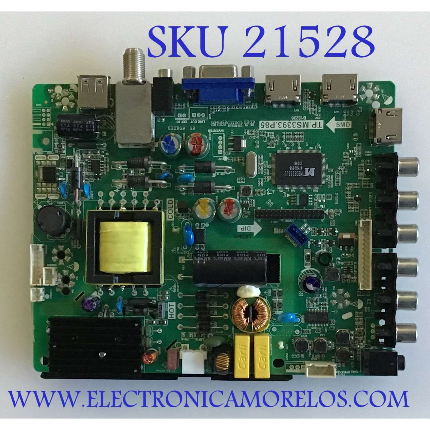 MAIN FUENTE PARA TV WESTINGHOUSE / NUMERO DE PARTE 142123932012 / TP.MS3393.P85 / HV320WX2 / PANEL HV320WX2-201 / MODELO DW32H1G1 TW-75021-B032E 