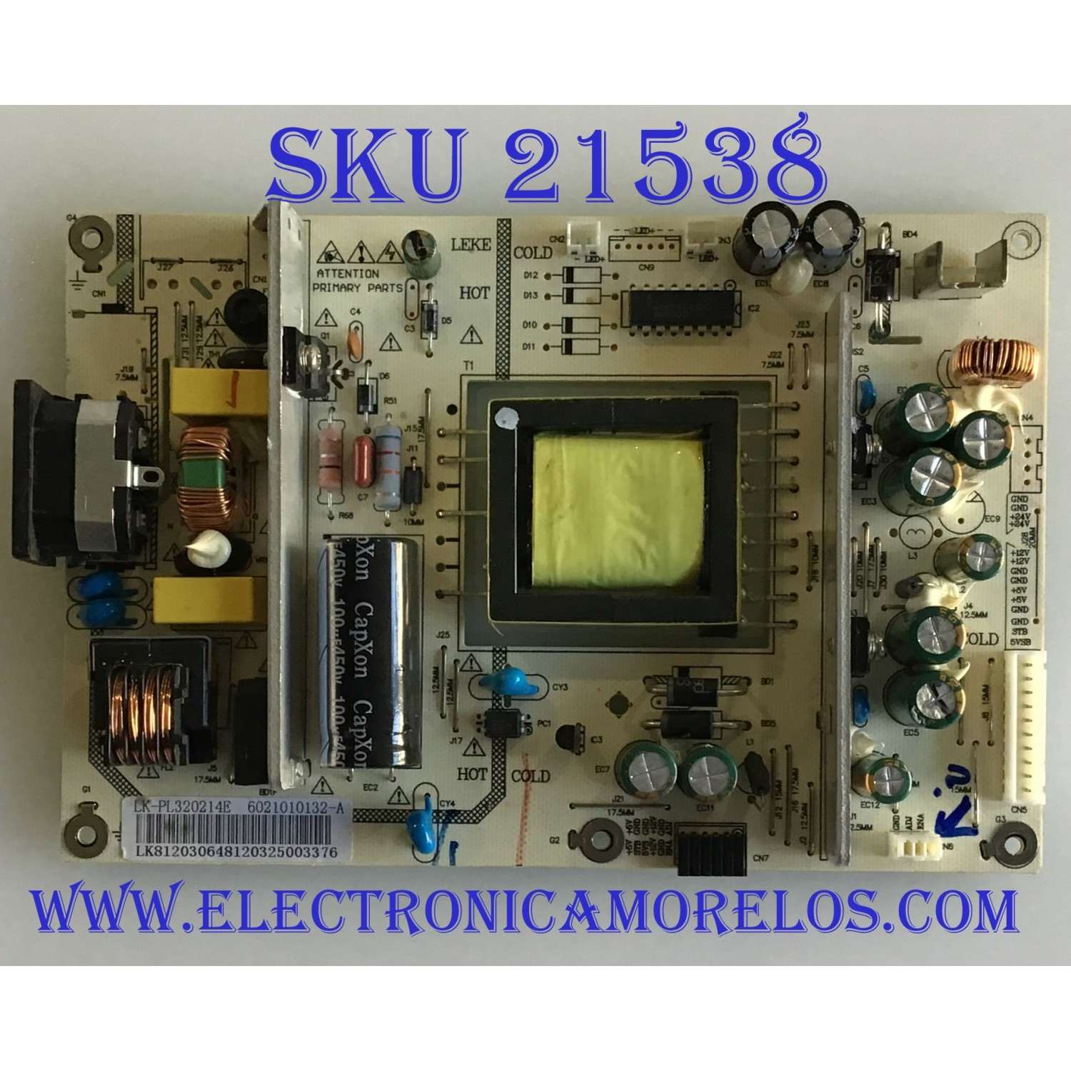 FUENTE DE PODER SCEPTRE / LK-PL320214E / CQC04001011196 / 6021010132-A / PANEL HV320WX2-201 / MODELO E325BV-HD