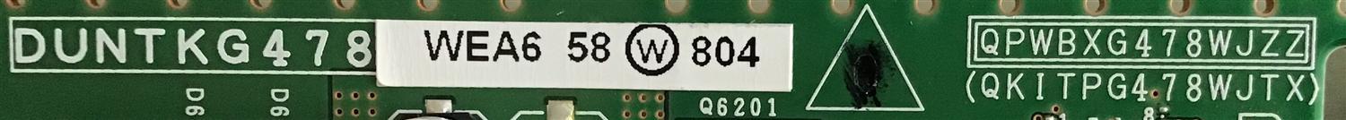 T-CON SHARP / DUNTKG478WEA6 / QPWBXG478WJZZ / QKITPG478WJTX / PANEL R1JE800D3GW75 / MODELO  - Imagen 2