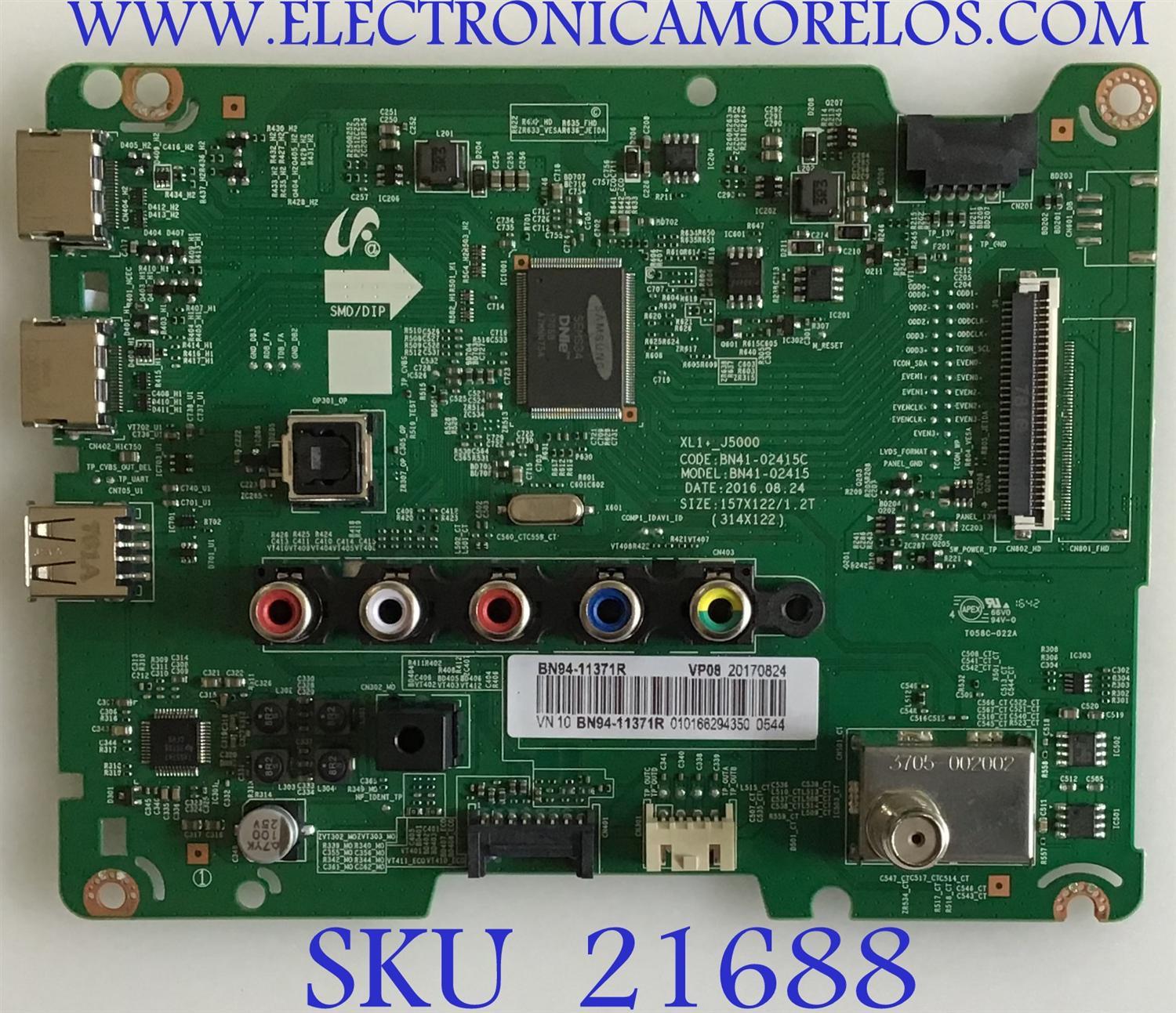 MAIN SAMSUNG / BN94-11371R / BN41-02415C / PANEL HH028AGE-R1 / MODELO UN28H4000BFXZA XA02