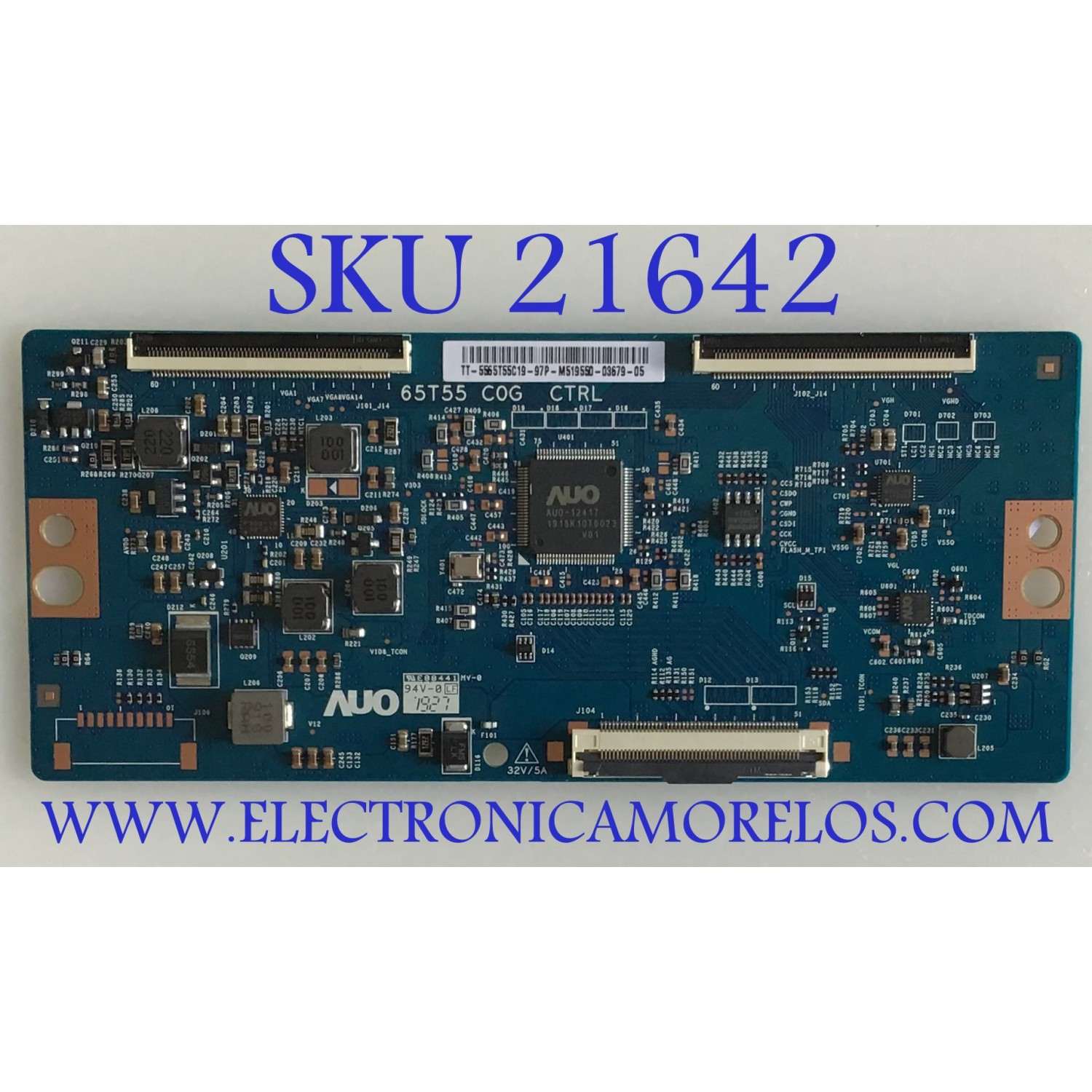 T-CON PARA TV VIZIO ORIGINAL / NUMERO DE PARTE 55.65T55.C19 / 5565T55C19 / 65T55-C0G / MODELOS M656-G4 LBPFQO / M657-G0 / M658-G1 / M65Q7-H1 / M65Q8-H1 / NS-65DF710NA21 / NS-65F501NA22 / RTU6549-C / M65Q7-H1 / M65Q7-J01
