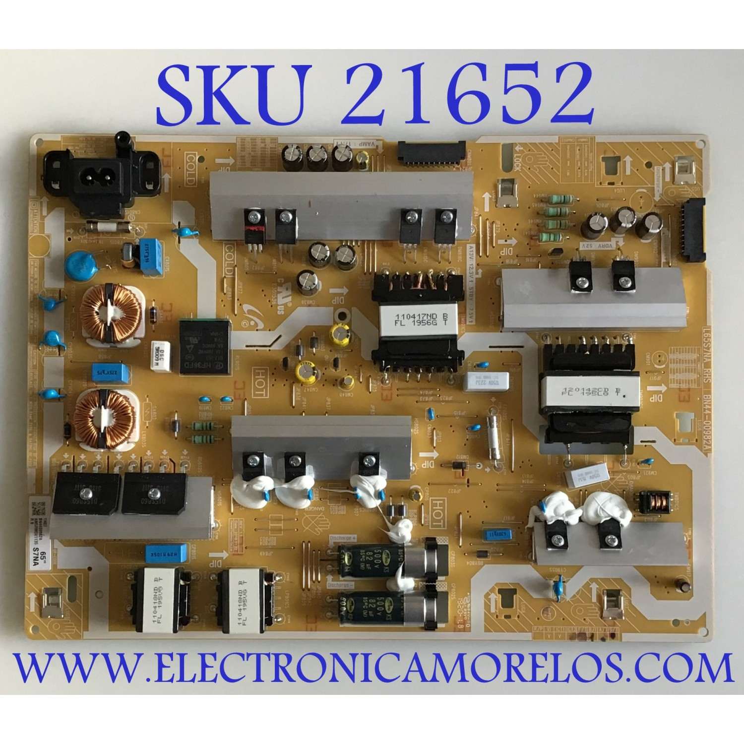 FUENTE DE PODER PARA TV SAMSUNG QLED / NUMERO DE PARTE BN4400982A / BN44-00982A / L65S7NA_RHS / DISPLAY LSF650FF12-P01 / MODELOS QN65Q70RAFXZA AA03 / QN65Q70RAFXZA FA01 / QN65Q70RAFXZA FC02 / QN65Q7DRAFXZA FA01 / QN65Q7DRAFXZA FC02 / QN65Q7DRAFXZA AA03
