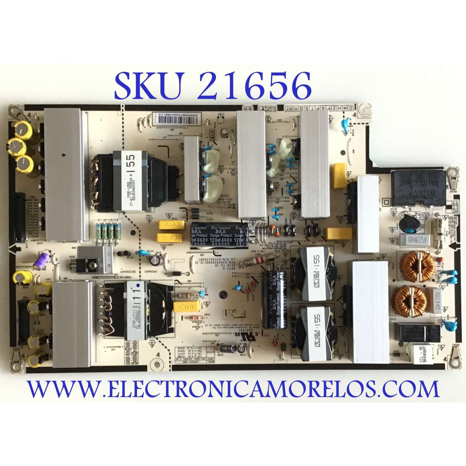 FUENTE DE PODER PARA TV LG OLED / NUMERO DE PARTE EAY65170401 / LGP55C9-19OP / EAX68285001 / MODELOS OLED55C9AUA / OLED55C9AUA.BUSYLJR / OLED55C9AUA.DUSQLJR / OLED55C9PUA / OLED55C9PUA.AUSYLJR / OLED55C9PUA.BUSYLJR / OLED55B9PUA / OLED55B9PUA.DUSQLJR