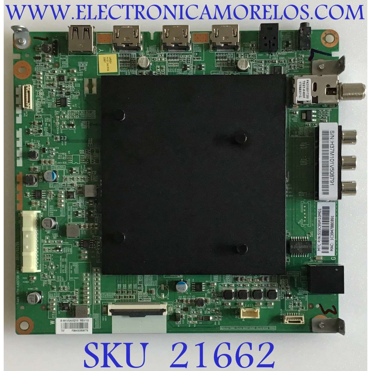 MAIN JVC / 515C95M10M01 / 691V0A00210 / 631V0A00210 / PANEL LSC490FN02-W / MODELO LT-49MA875