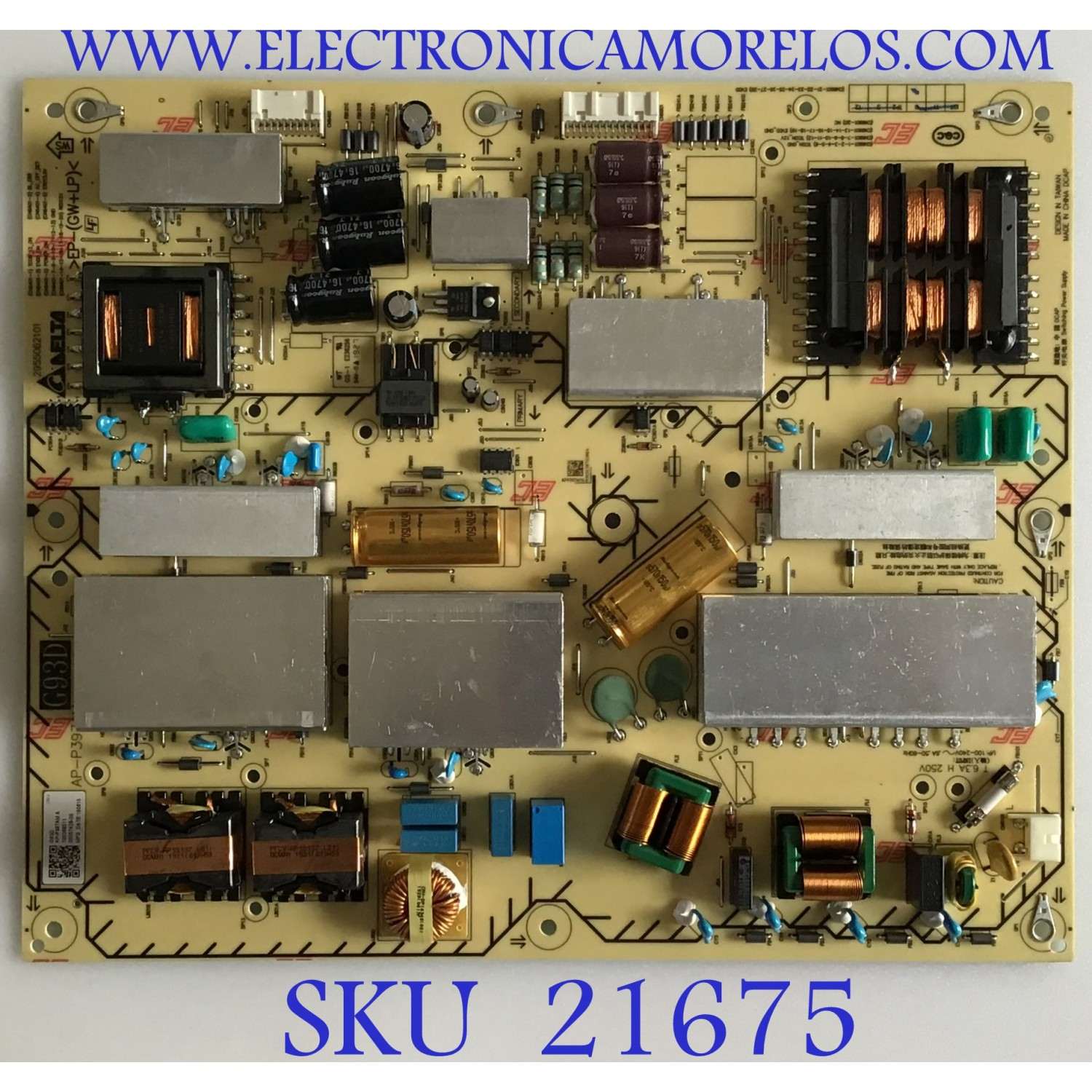 FUENTE DE PODER PARA TV SONY / NUMERO DE PARTE 1-003-6951-1 / AP-P397AM / 100369511 / 2955062101 / PANEL LE550AQP (AM)(A2) / MODELO XBR-55A8G