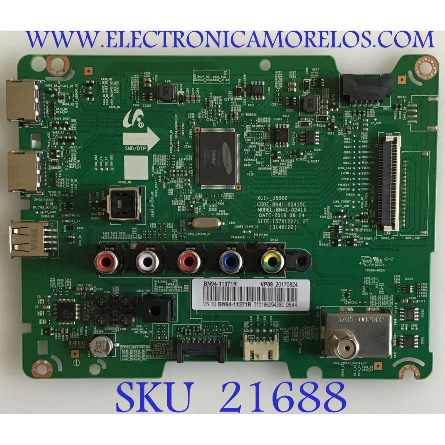 MAIN SAMSUNG / BN94-11371R / BN41-02415C / PANEL HH028AGE-R1 / MODELO UN28H4000BFXZA XA02