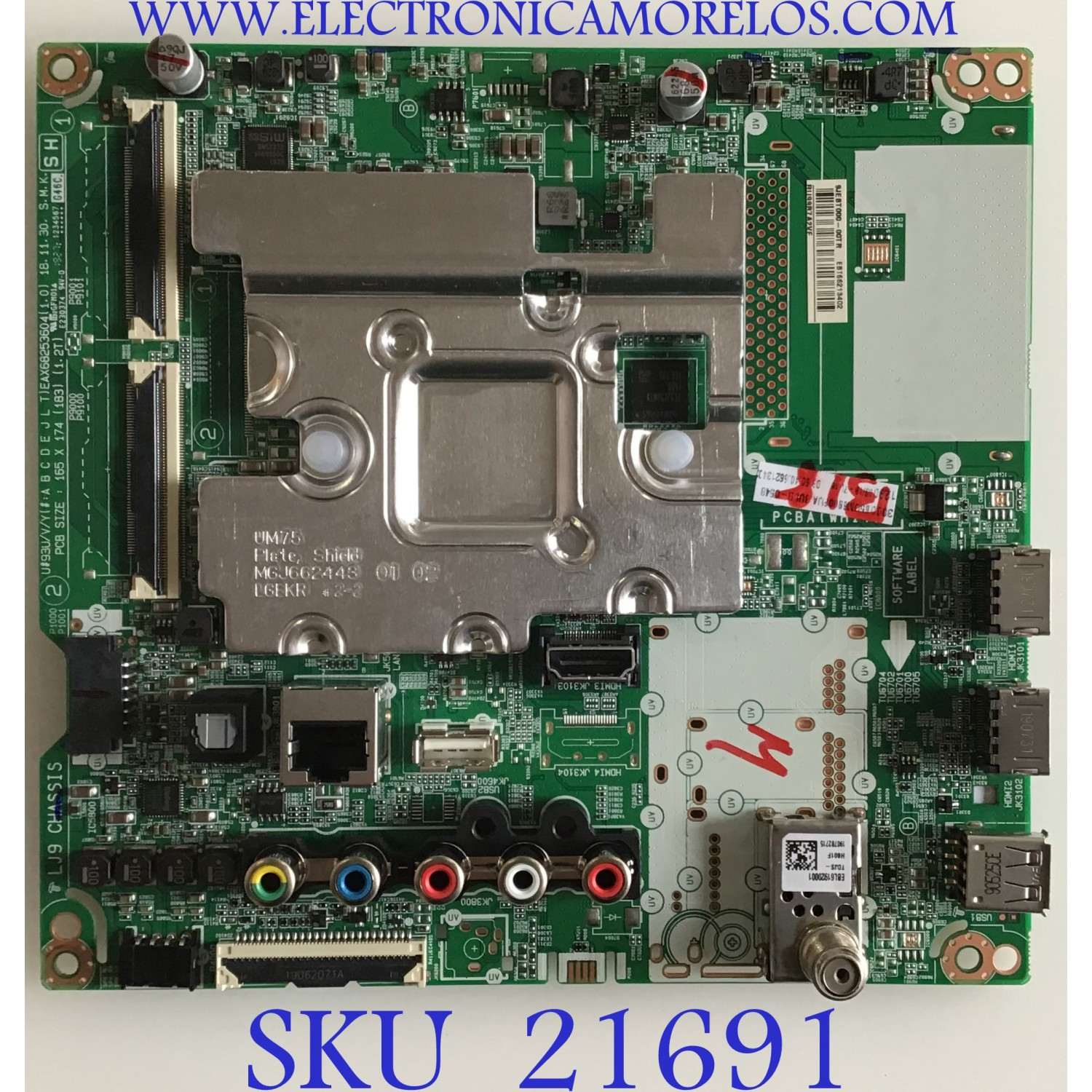 MAIN PARA TV LG 4K·UHD·HDR / NUMERO DE PARTE EBT66213402 / EAX68253604 / EAX68253605 / EAX68253604(1.0) / EAX68253605(1.1) / PANEL NC650DQG-ABGX5 / MODELOS 65UM6900PUA / 65UM6900PUA.BUSGLKR / 65UM6900PUA.BUSGLJR / 65UM6900PUA.BUSGLOR / 65UM6900PUA.BUDGLKR