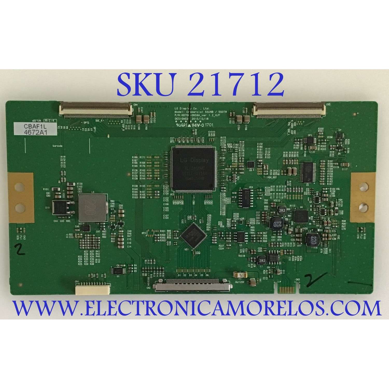 T-CON LG / 6871L-4672A / 6870C-0659A / 4672A / PANEL LD490DNUN (TH)(C2) / MODELO 49VL5B-B.AUSDLJM