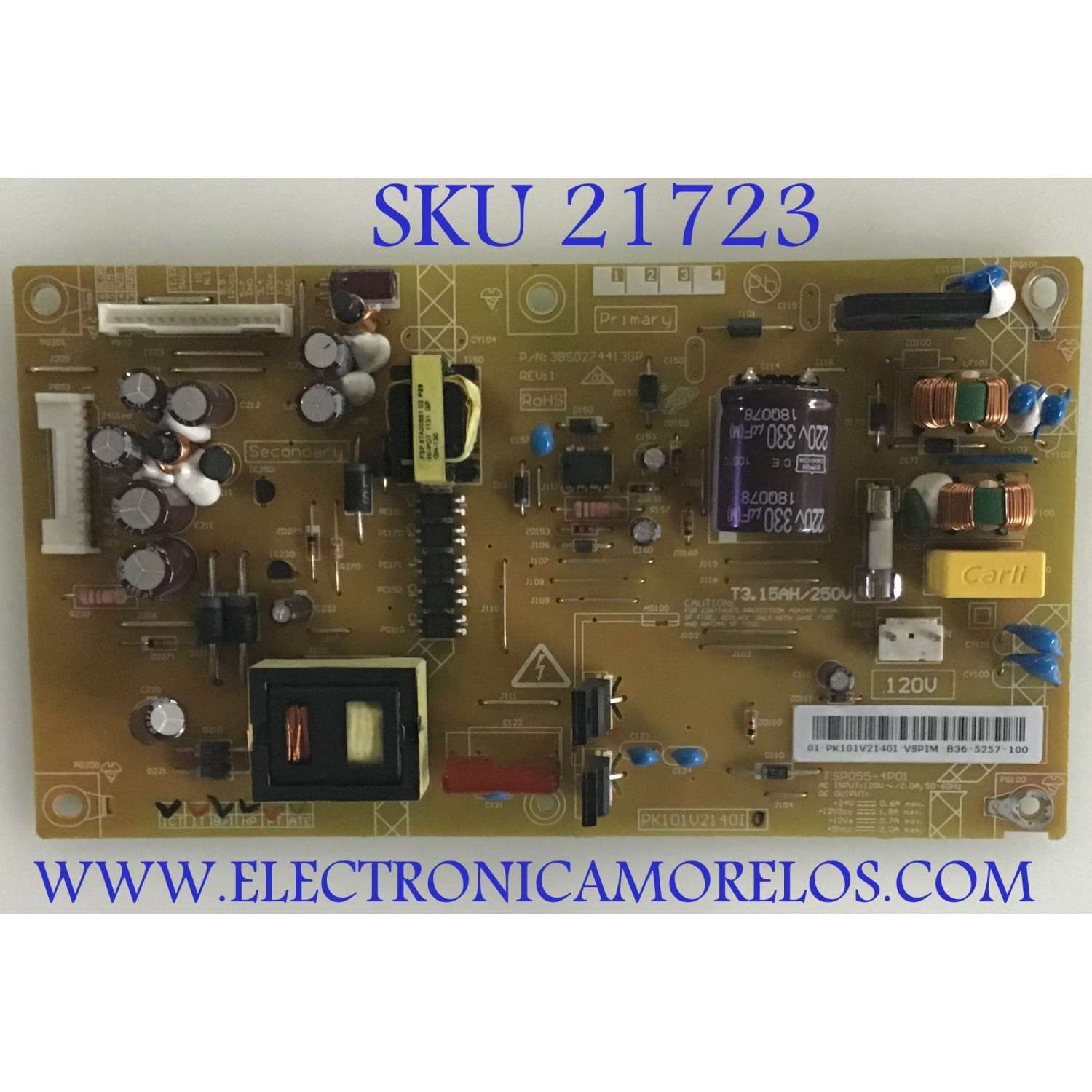 FUENTE DE PODER TOSHIBA / 75023680 / FSP055-4P01 / PK101V2140I / 3BS0274413GP / PANEL V236H1-LE4 REV.C3 / MODELO 24SLV411U