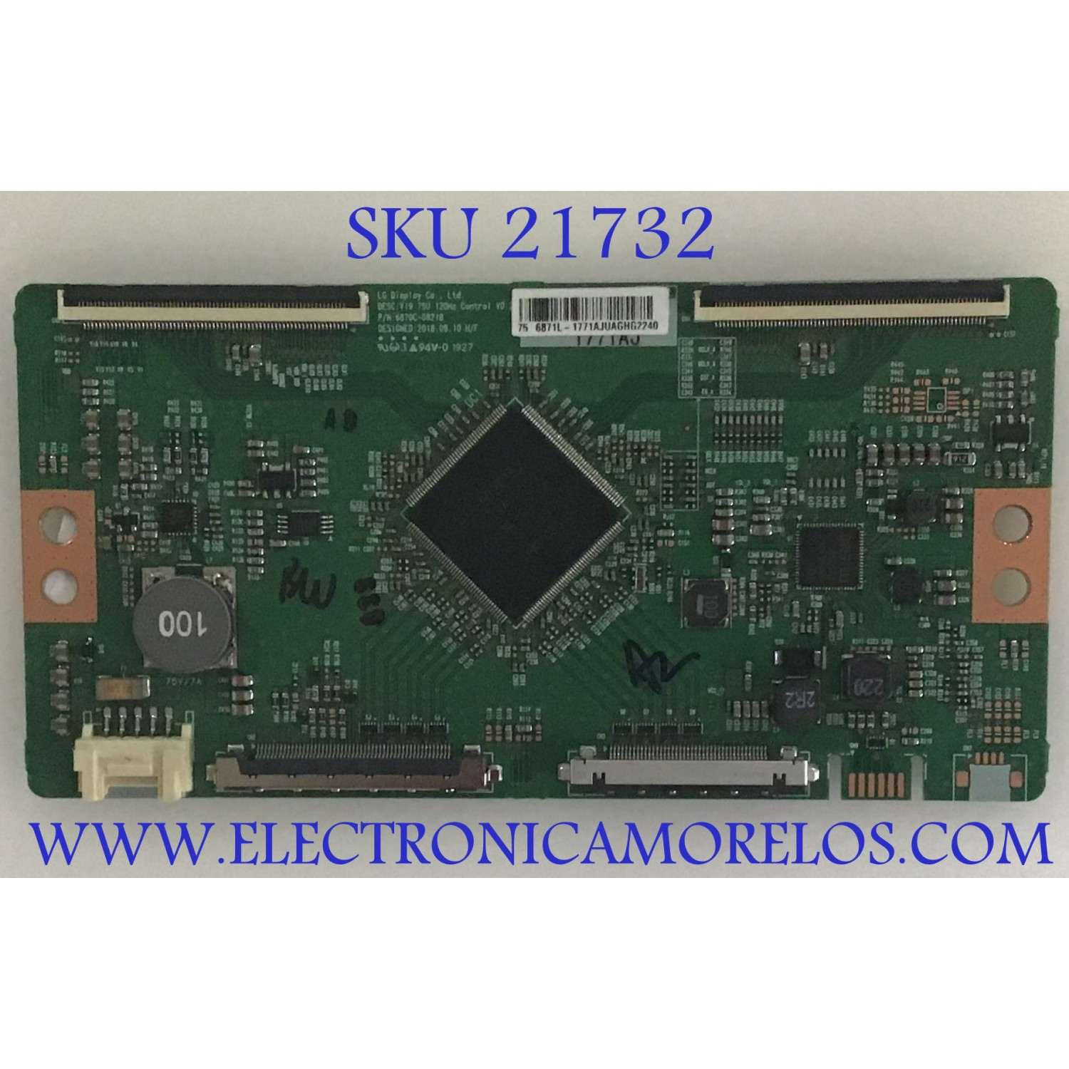 T-CON PARA TV LG / NUMERO DE PARTE 1771A / 6871L-1771A / 6870C-0821B / PANEL NC750DQF-AAHR1 / MODELOS 75UM8070PUA / 75UM8070PUA.AUSYLOR / 75UM8070PUA.BUSYLOR