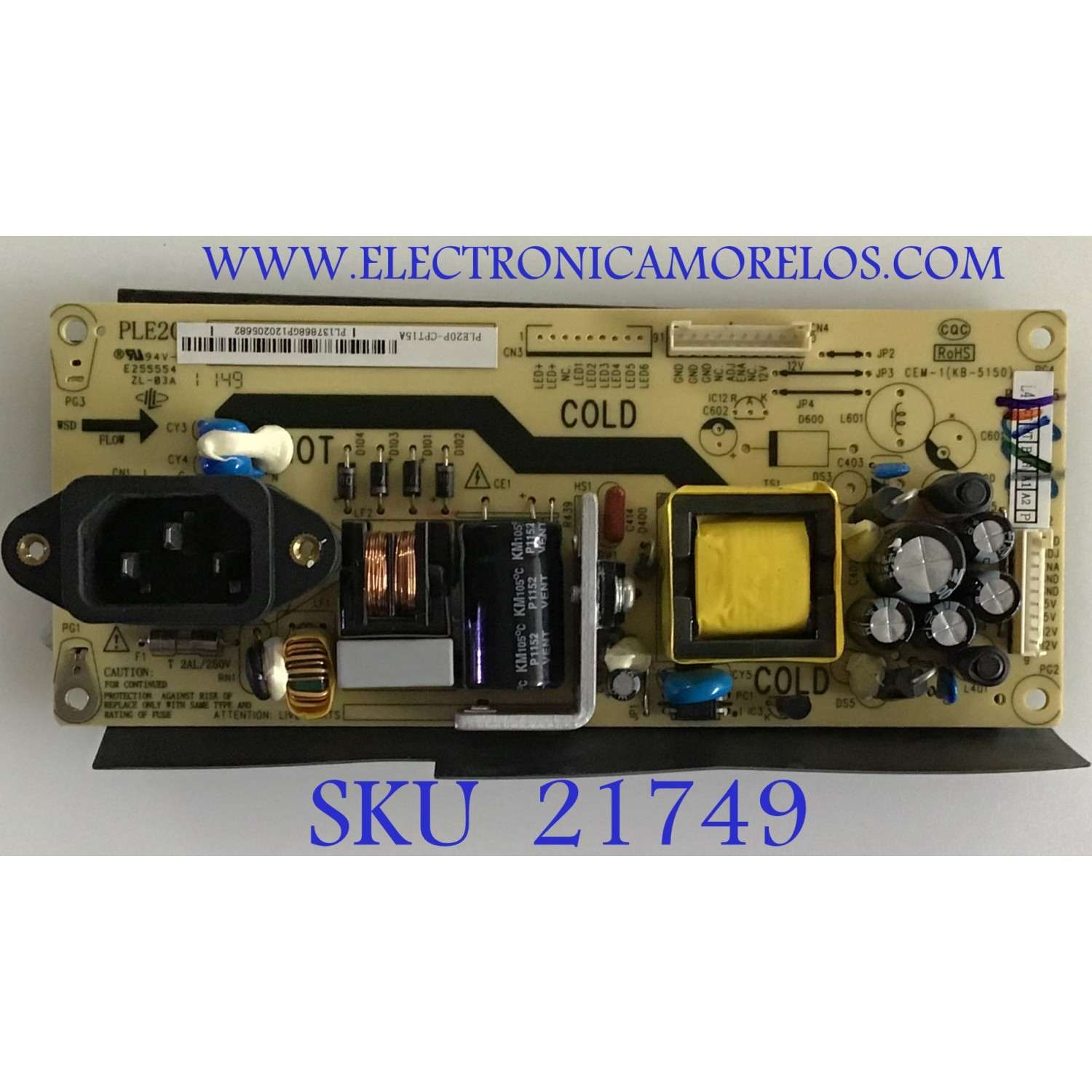 FUENTE DE PODER COBY / PLE20P-CPT15A / PLE20P / CEM-1(KB-5150) / PANEL LP156WH4(TL)(A1) / MODELO LEDVD1596