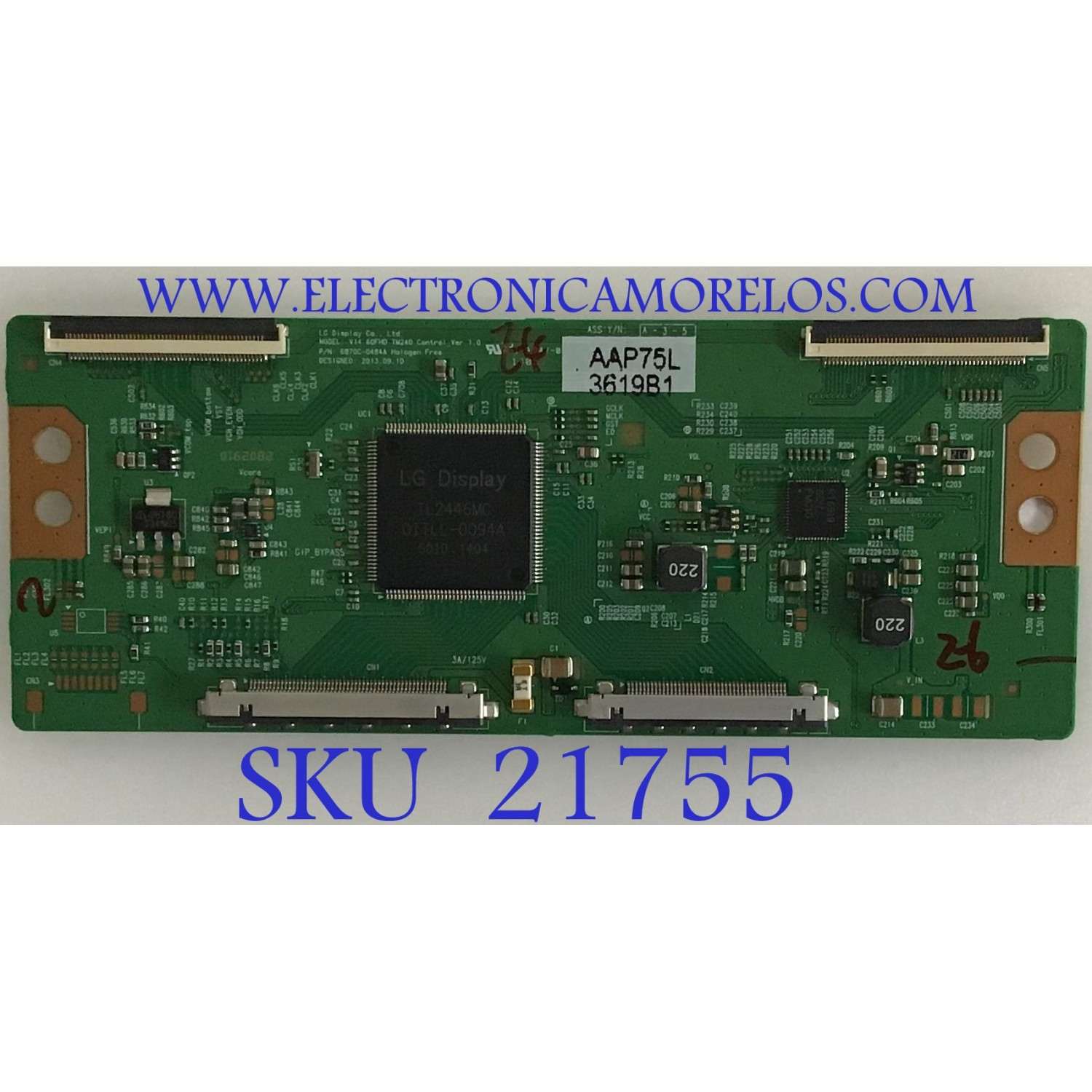 T-CON LG / 6871L-3619B / 6870C-0484A / 3619B / SUSTITUTAS 6871L-3610B / 6871L-3619C / 6871L-3548A / 6871L-3736A / PANEL LC650DUF (FG)(A2) / MODELOS 65LB6300-UE.BUSWLJR / 65LY540S-UA AUSWLJR