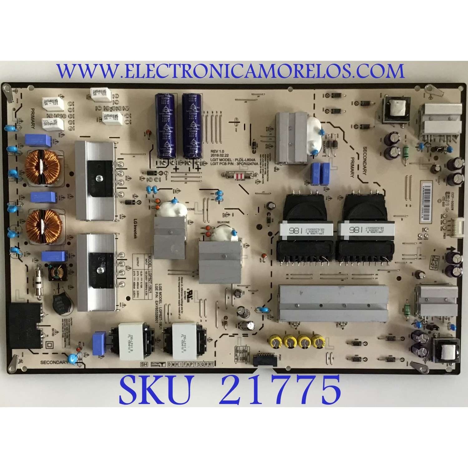 FUENTE DE PODER LG / NUMERO DE PARTE EAY65328601 / LGP82T-19U1 / 65328601 / 3PCR02474A / PANEL HC820DQF-SLXR1-2142 / HC820DQF-VCXR1-211X / MODELOS 82UM8070PUA / 82UM8070PUA.BUSJLJR / 82UN8570PUC / 82UN8570PUC.BUSWLJR