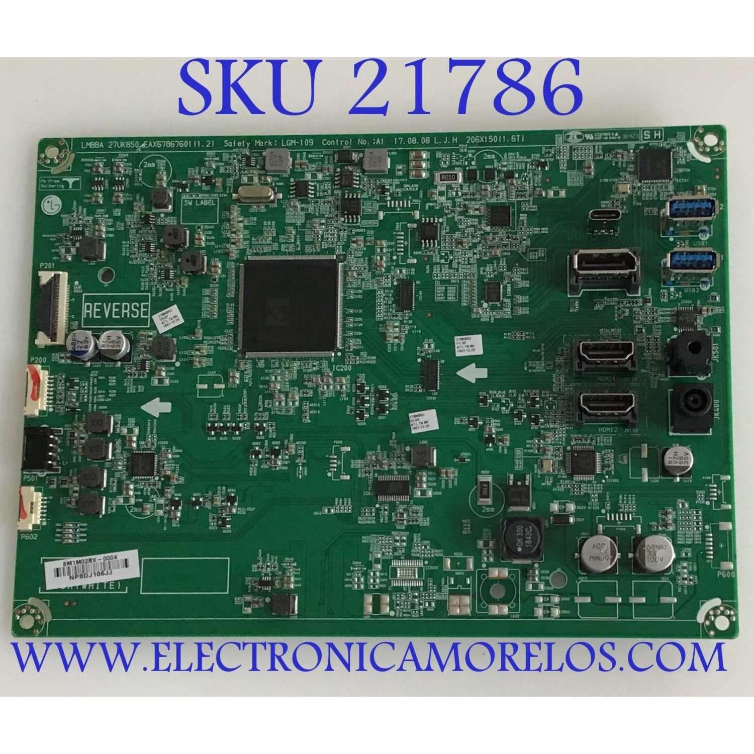 MAIN MONITOR LG  / EAX67867601 (1.2) / 8M1M02BX-0004 / PANEL LM270WR3(SS)(A1) / MODELO 27BK85U-WB.AUBHNPN