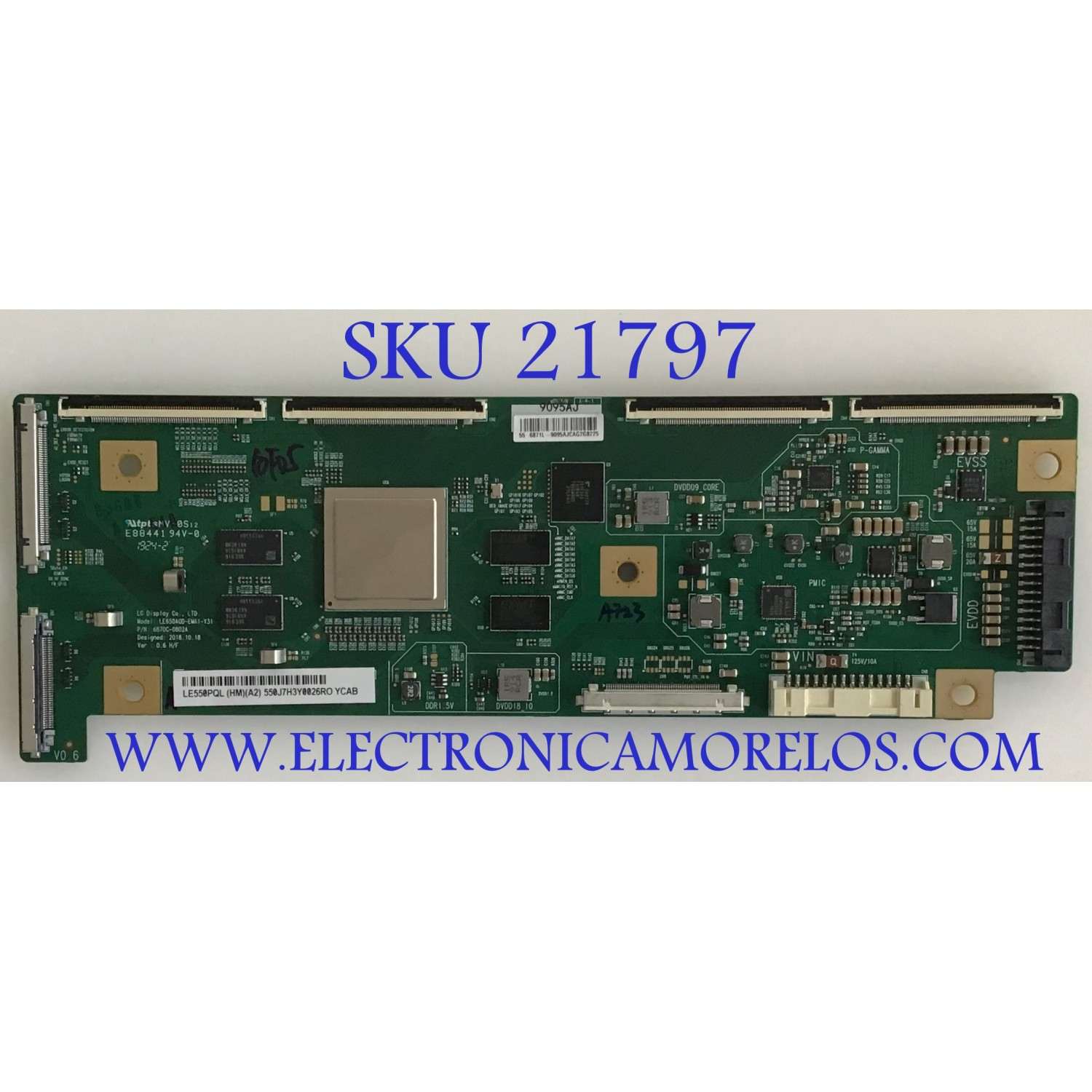 T-CON LG / 6871L-9095A / 6870C-0802A / LE550PQL (HM)(A2) / 9095AJ / PANEL AC550AQL-EMA1 / AC550AQL-FMA1 / MODELOS OLED55B9PUA.DUSQLJR / OLED55B9PUA.DUAQLJR / OLED55C9AUA.DUSQLJR