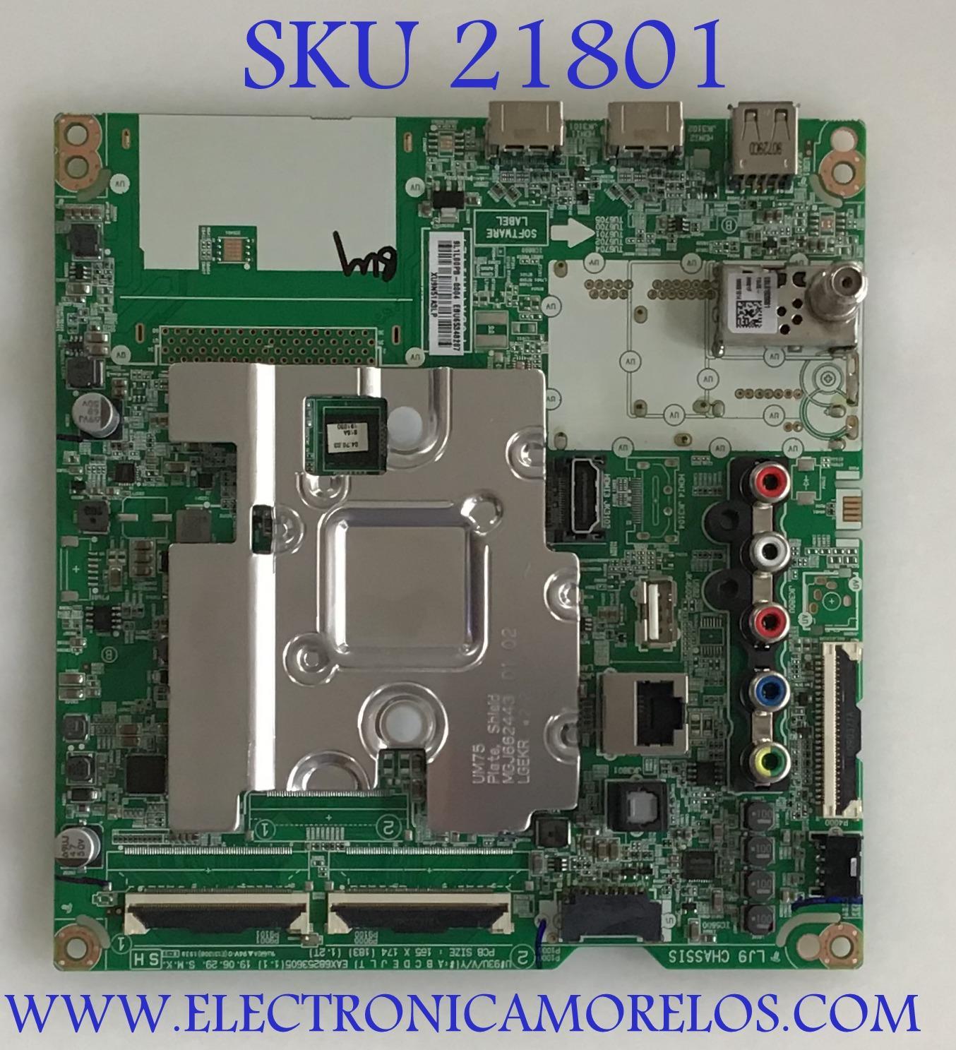 MAIN LG 4K ULTRA HD SMART LED / EBU65348207 / EAX68253604(1.0) / 65348207 / PANEL NC490DGG-AAGX1 / MODELO 49UM7300PUA.BUSYLJM