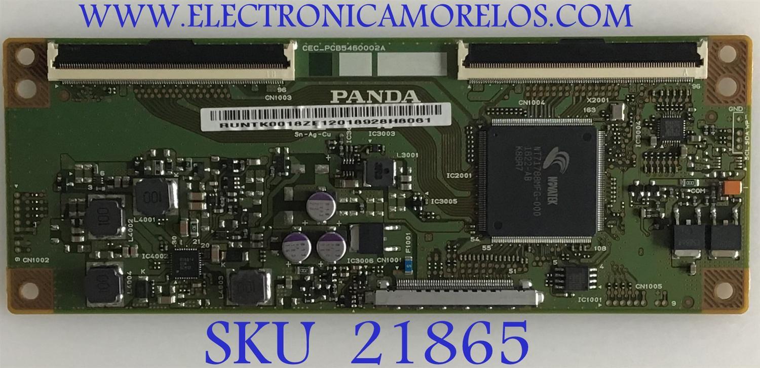 T-CON PARA TV VIZIO / NUMERO DE PARTE RUNTK0018ZE / CEC_PCB5460002A / PANEL TPT550F2-PU2L02.Q REV:S02A / DISPLAY LC546PU2L02 / MODELO D55X-G1 / D55X-G1 LTMDXWAU / D55X-G1 LTMDXWAV