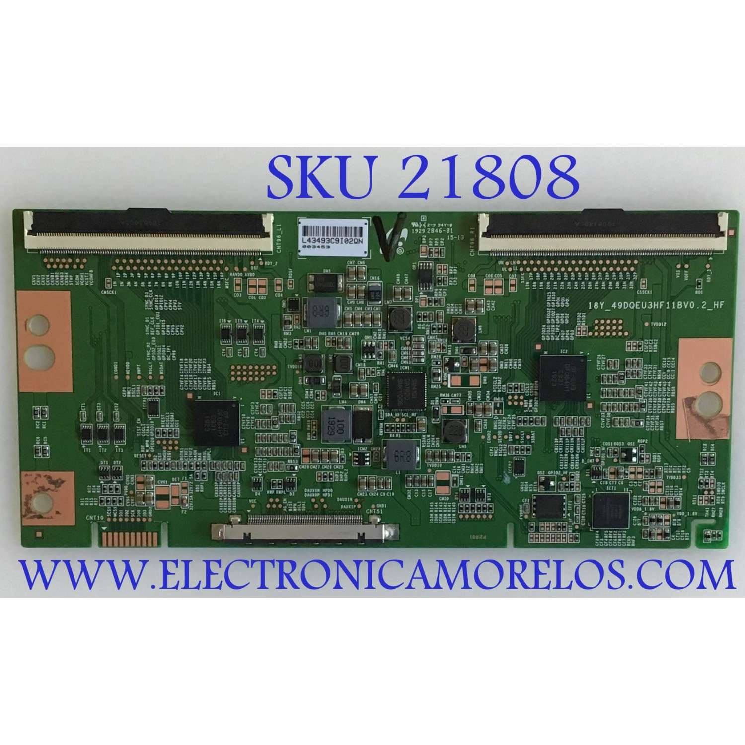 T-CON SAMSUNG / LJ94-43493C / 18Y_49DQEU3HF11BV0.2 / 19292846-01 / PANEL CY-PR490LLLV1F / MODELO 