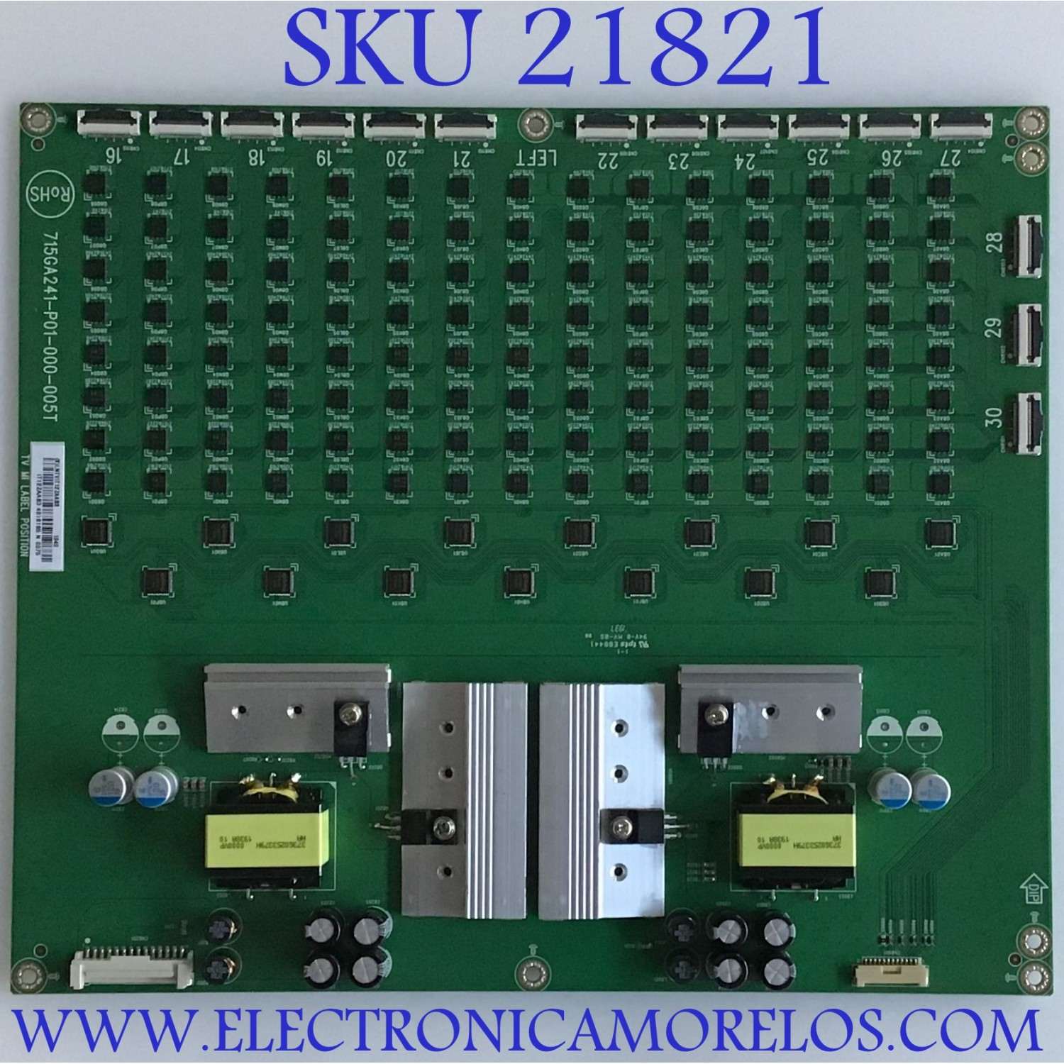 LED DRIVER  VIZIO / LNTVIT12ZAAB3 / 715GA241-P01-000-005T / (X)LNTVIT12ZAAB3 / MODELOS PX75-G1 LTYAYWMV / PX75-G1 LTMAYWLV / PX75-G1 LTMAYWMV