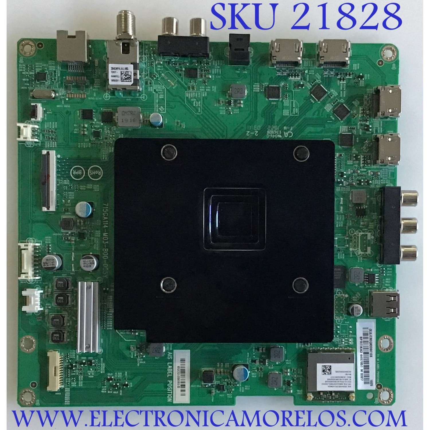 MAIN PARA TV VIZIO 4K SMART TV QUANTUM COLOR / NUMERO DE PARTE 756TXJCB0QK009 / XJCB0QK009 / 715GA114-M03-B00-005Y / XJCB0QK009010X / PANEL TPT550U1-QVN05.U / MODELOS M558-G1 / M558-G1 LTMWYGKV / M558-G1 LTMWYGLV