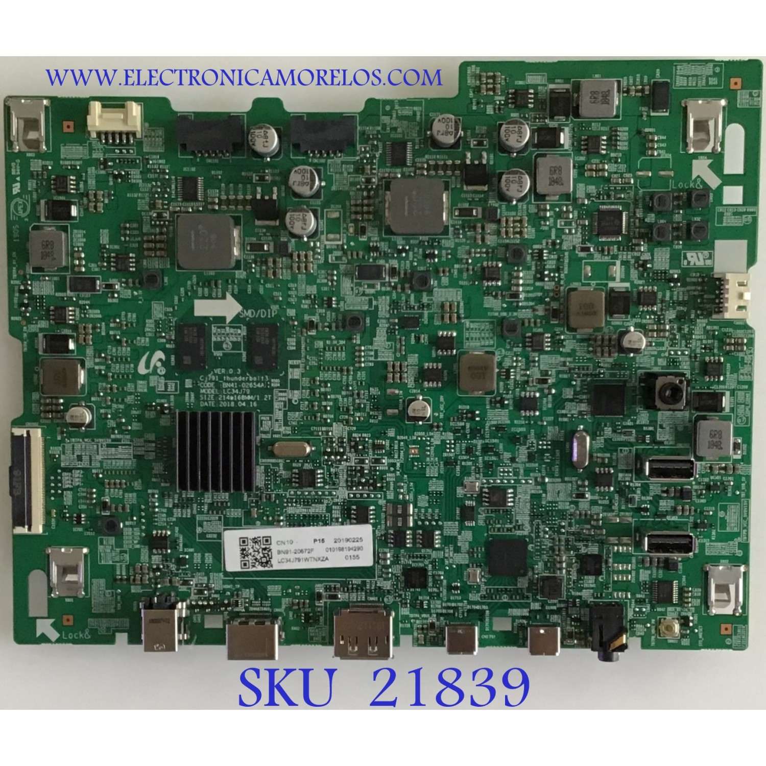 MAIN SAMSUNG MONITOR CURVO CON QUANTUM / BN91-20672F / BN41-02654A / PANEL CY-PK340FNLV7F / MODELO LC34J791WTNXZA FF06