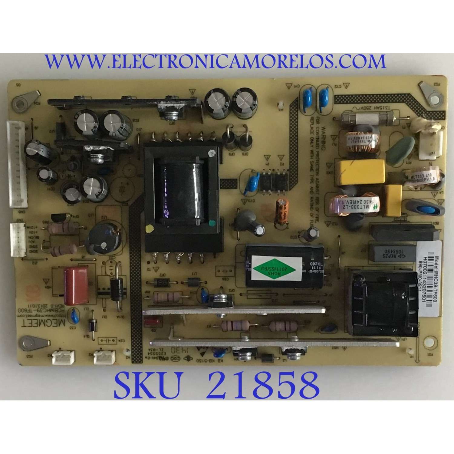 FUENTE DE PODER SEIKI / 890-PM0-3911 / MHC39-TF600 / PANEL T390H1-P01-DY4 / MODELO SE39UY04-1
