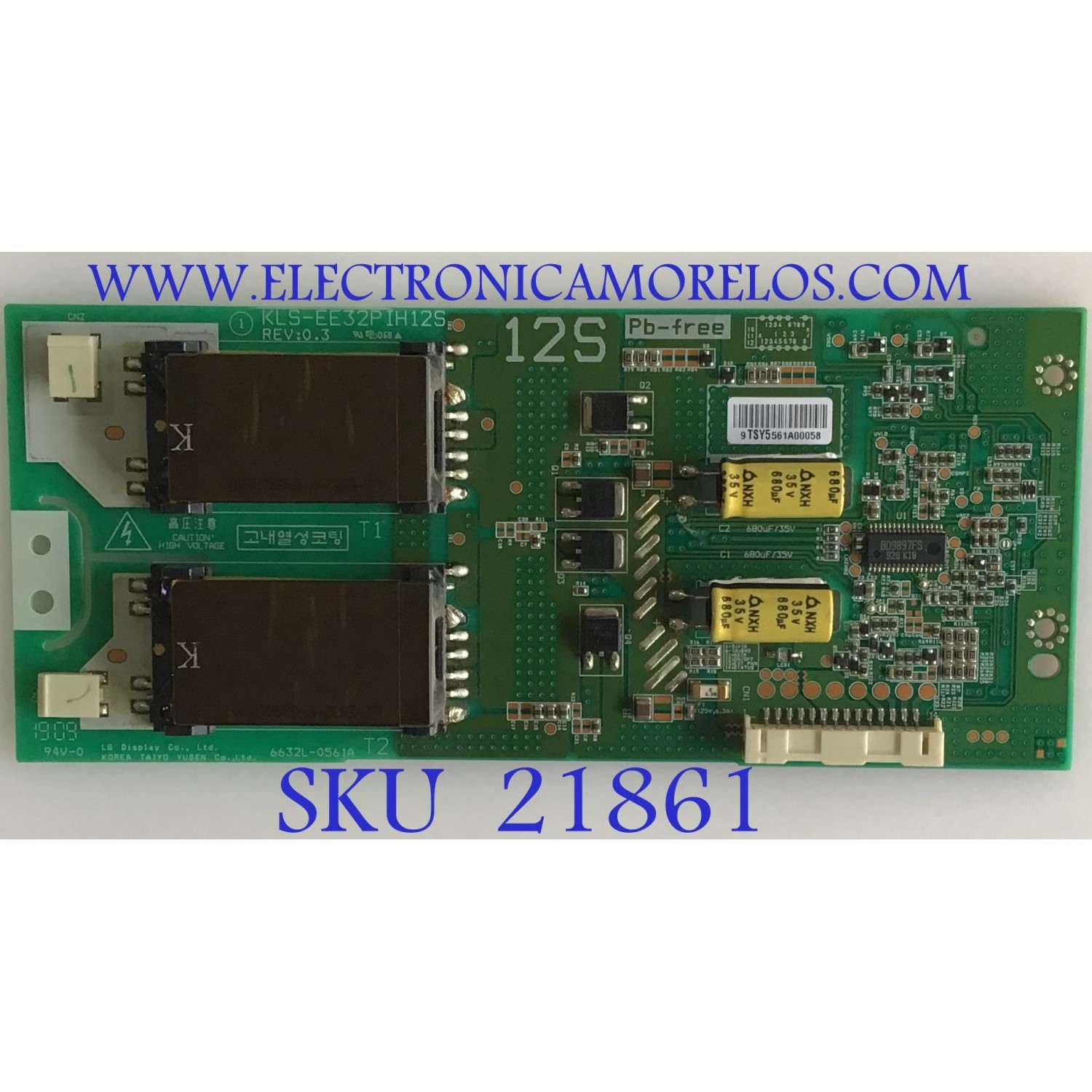 BACKLIGHT INVERTER SANYO / 6632L-0561A / KLS-EE32PIH12S / PANEL LC320WXN-SBG2 / MODELO DP32649 P32649-04