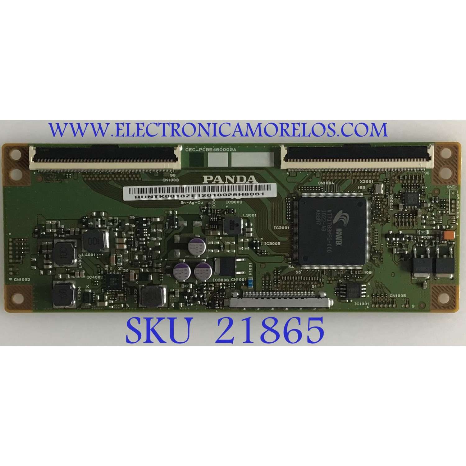 T-CON PARA TV VIZIO / NUMERO DE PARTE RUNTK0018ZE / CEC_PCB5460002A / PANEL TPT550F2-PU2L02.Q REV:S02A / DISPLAY LC546PU2L02 / MODELO D55X-G1 / D55X-G1 LTMDXWAU / D55X-G1 LTMDXWAV