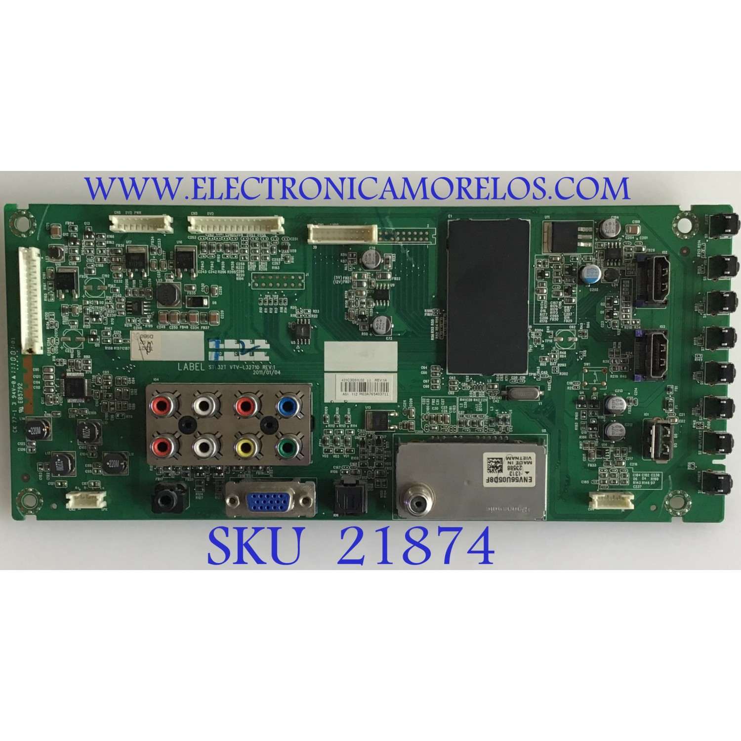 MAIN TOSHIBA / 75023635 / STL32T  VTV-L32710 / 461C3Q51L02 / 431C3Q51L02 / PANEL V315B5-LE1 REV.C2 / MODELO 32SLV411U