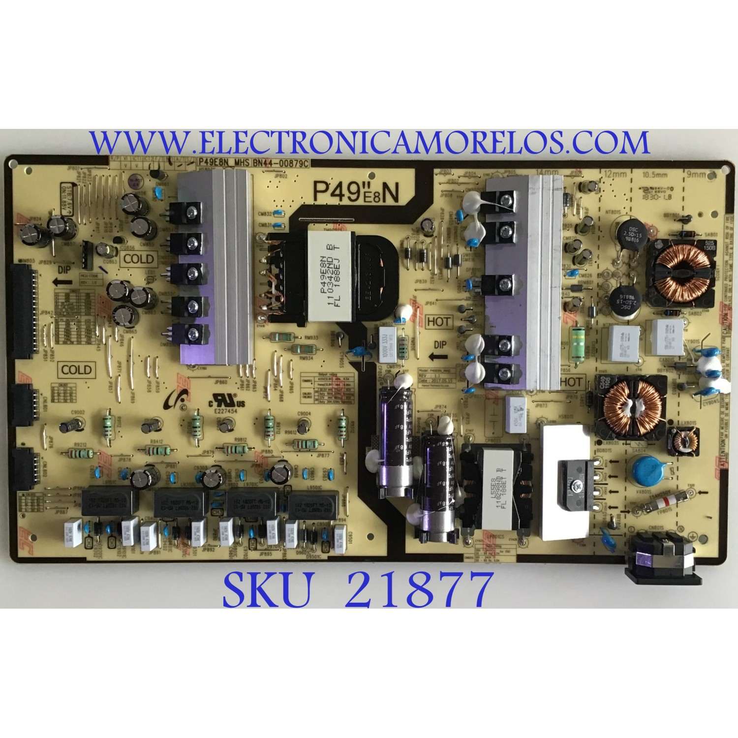 FUENTE DE MONITOR SAMSUNG / NUMERO DE PARTE BN4400879C / BN44-00879C / P49E8N_MHS / PANEL CY-PM490LSLV1F / MODELOS LC49HG90DMNXZA FB02 / LC49RG90SSNXZA FB02 / LC49G97TSSNXDC CA02
