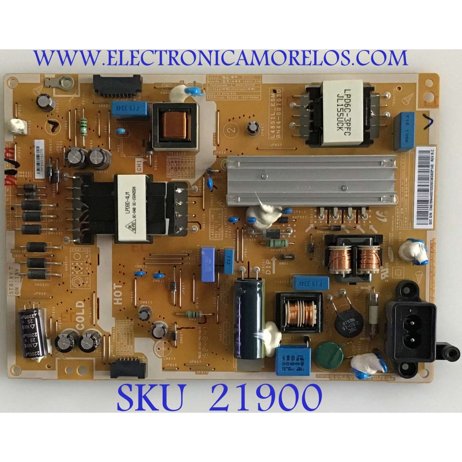 FUENTE DE PODER SAMSUNG / BN44-00703D / L48S1L_ESM / BN4400703D / PANEL CY-GH048BGLV6H / MODELO HG48ND678DFXZA UU02