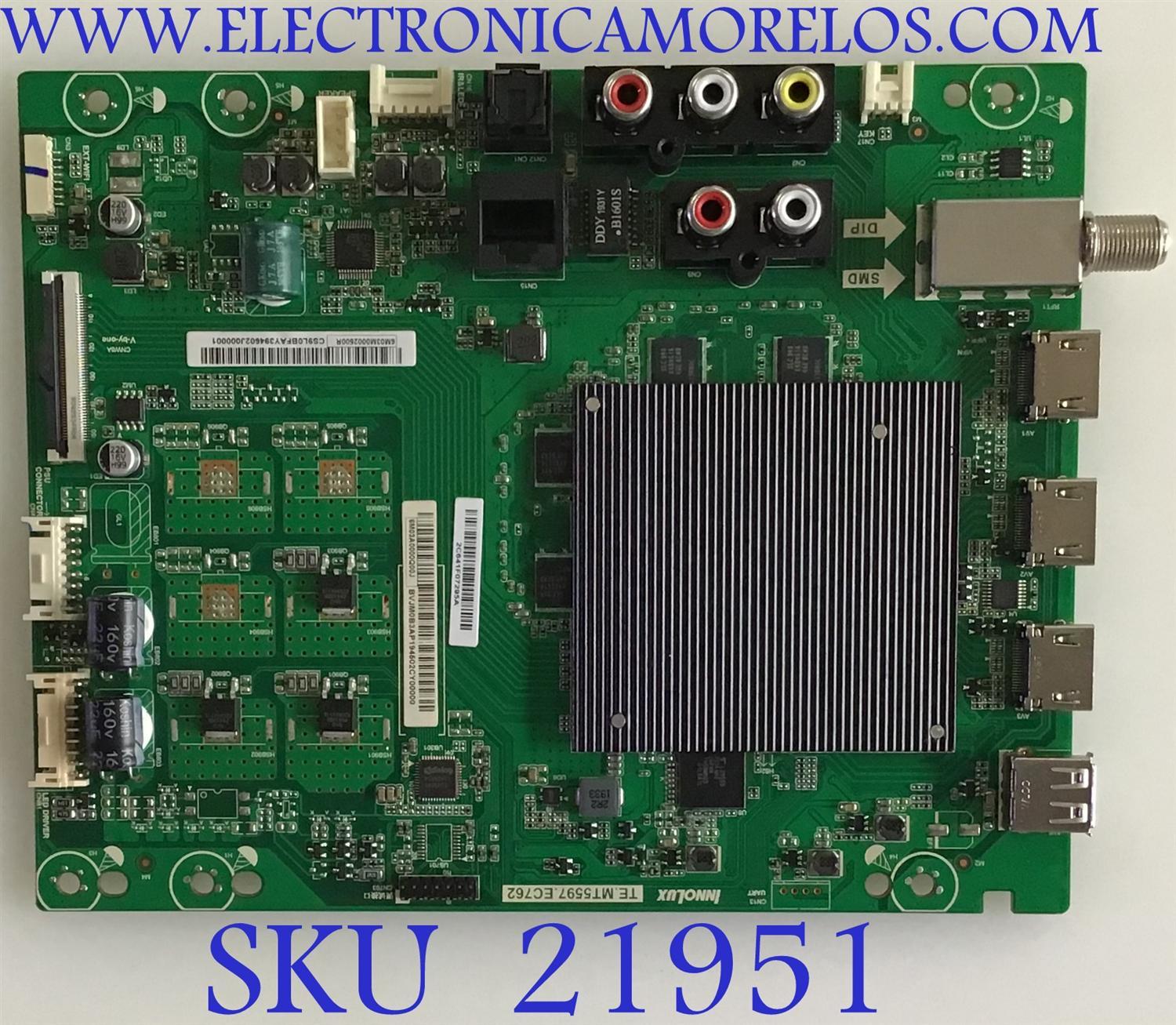 MAIN VIZIO / 6M03A0000Q00J / TE.MT5597.EC762 / 6M03M0002500R / PANEL V400DJ2-D03 REV.C1 / MODELO V405-G9 LINIYANV / V405-G9 LINIYANW