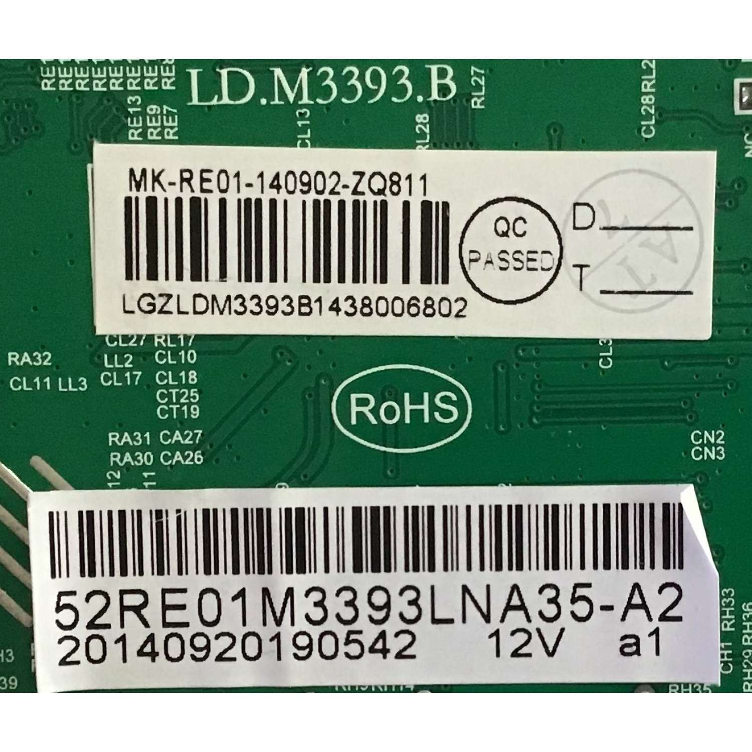 MAIN RCA / 52RE01M3393LNA35-A2 / LD.M3393.B / RE01-140902-ZQ811 / PANEL DJ520HJS4315-12V / MODELO LED52B45RQ - Imagen 2
