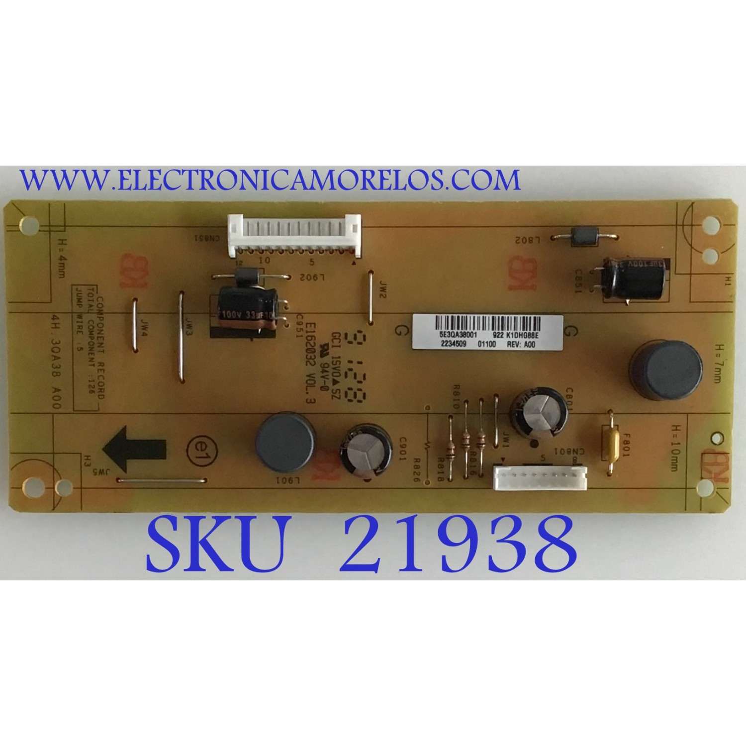 TARJETA INTERFACE DELL ALIENWARE / 5E3QA38001 / 4H.3QA38.A00 / 2234509 / PANEL LM340UW4(SS)(A1) / MODELO AW3418DWB