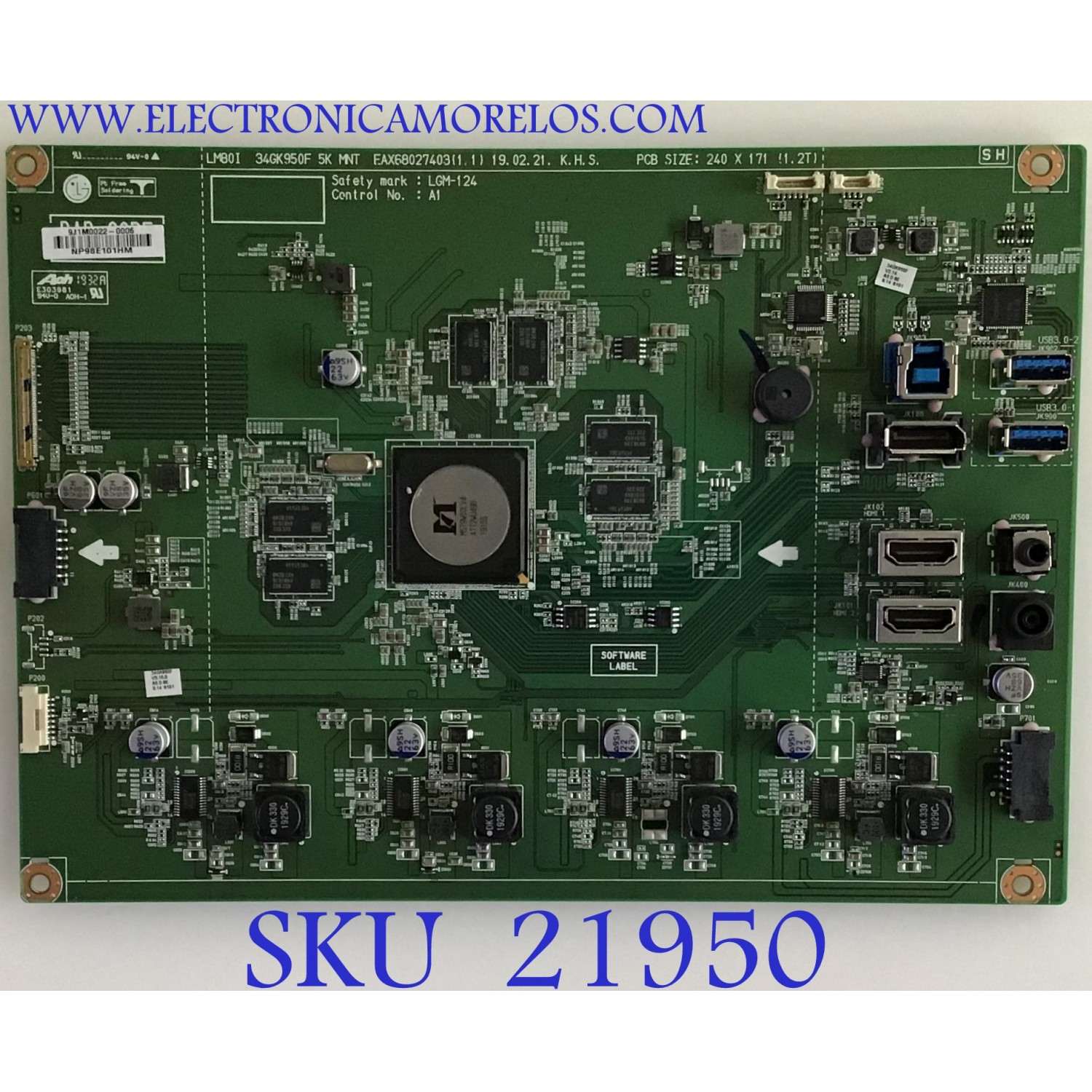 MAIN PARA MONITOR LG / EAX68027403 / EAX68027403(1.1) / 34GK950F / PANEL LM340UW5(SS)(A1) / MODELO 34GK950F-BG.AUSOMPN