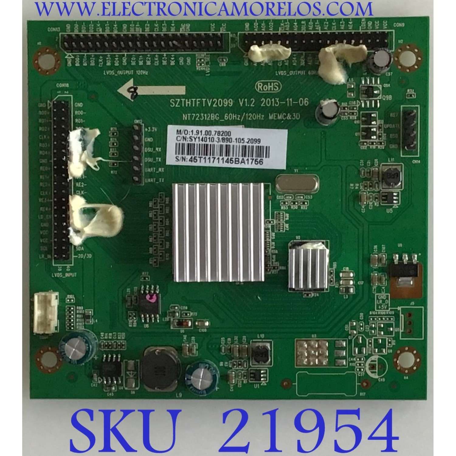 TARJETA INTERFACE PARA TV WESTINGHOUSE / NUMERO DE PARTE SY14369-1 / 890-105-2099 / SZTHTFTV2099 / MODELO DWM55F2Y1 TW-79607-S055E