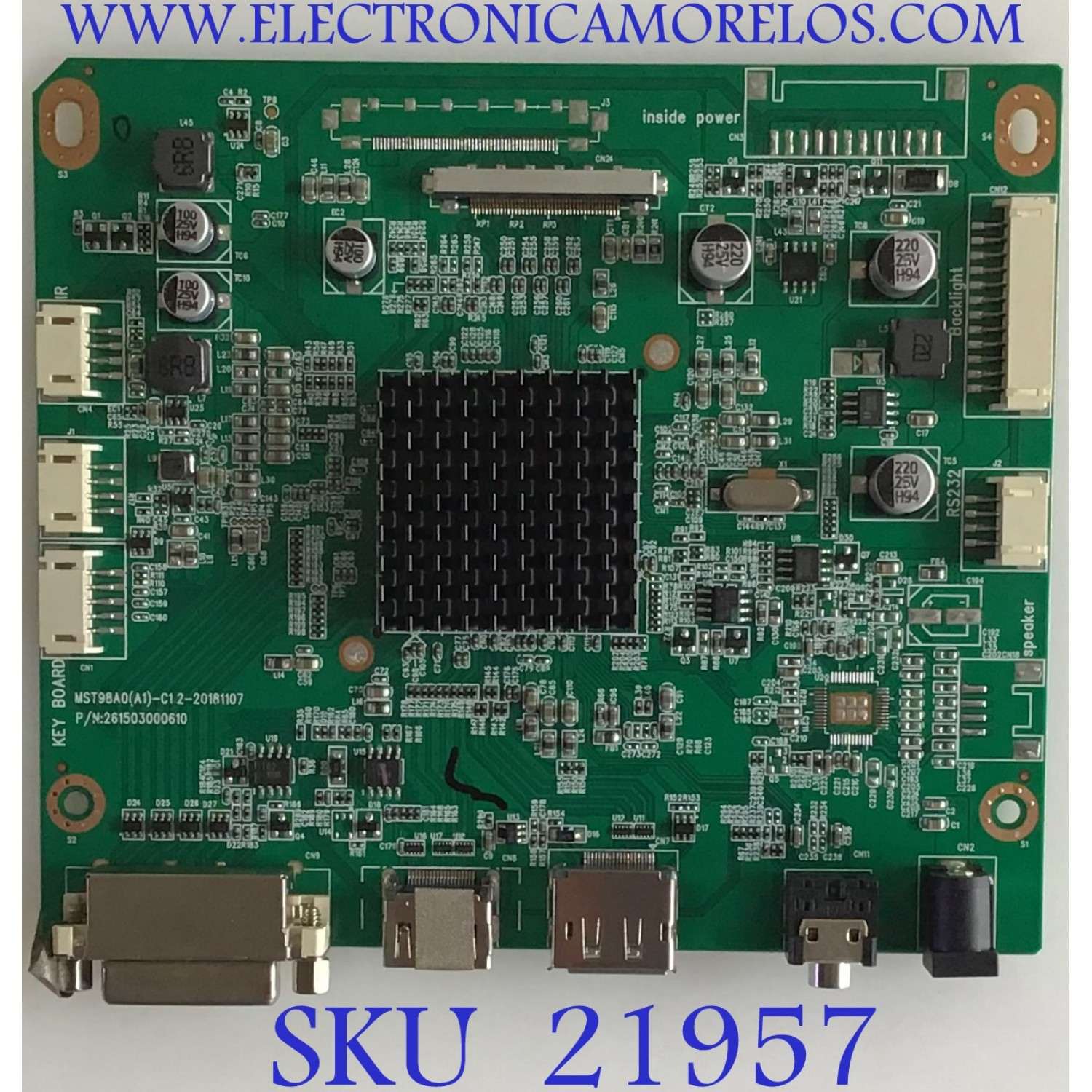 MAIN MONITOR MSI / 261503000610 / MST98A0(A1) / 260112000540 / PANEL LSM270DP01-G02 / MODELO 