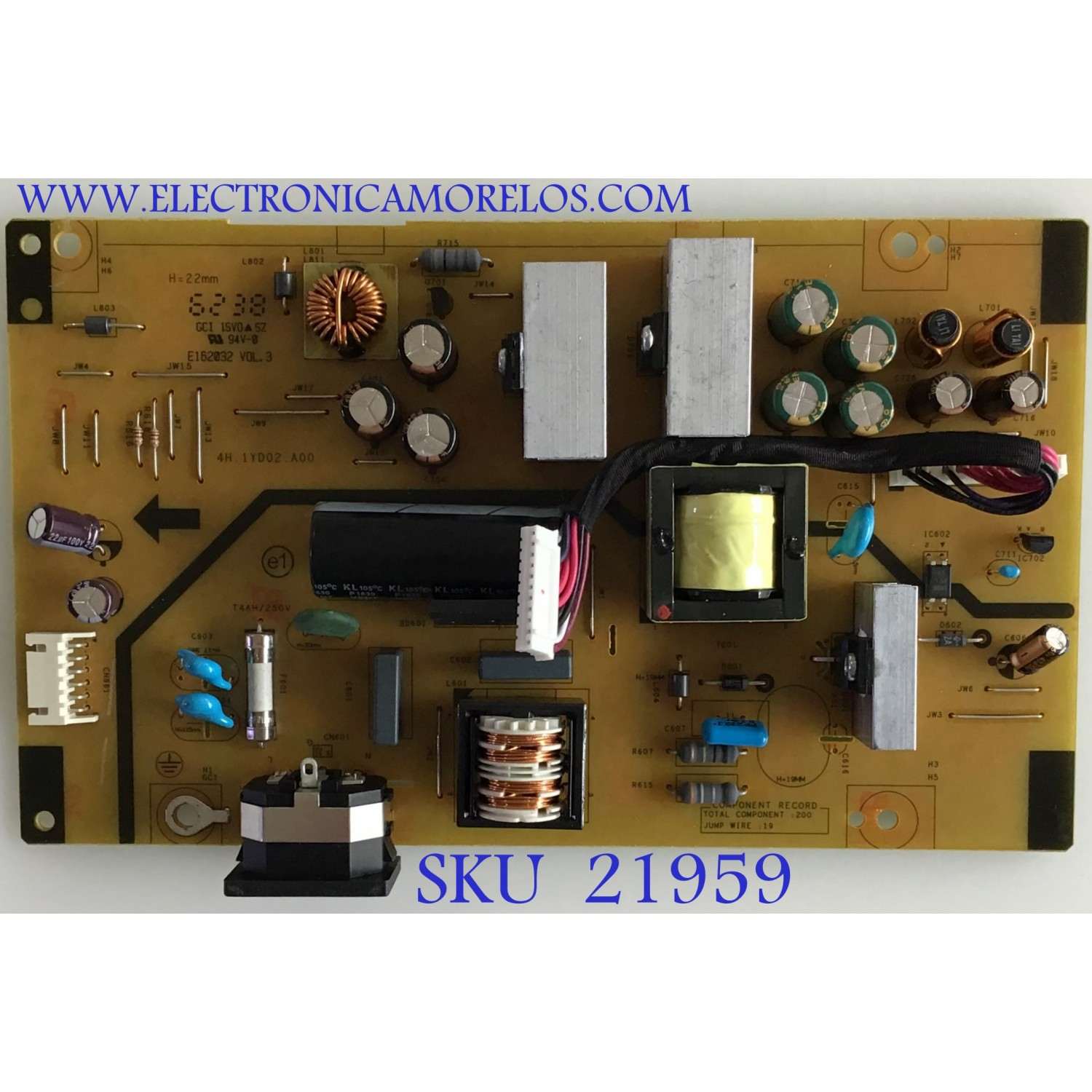 FUENTE DE MONITOR ASUS / 5E1YD0200101100 / 4H.1YD02.A00 / 1674756A / PANEL M240HW01 V.8 / MODELO VG248QE