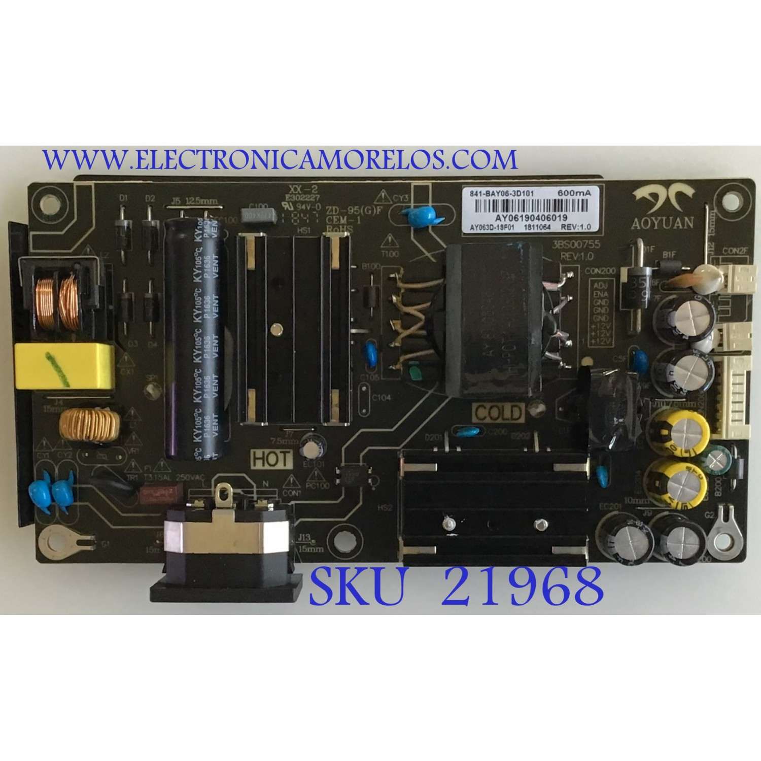 FUENTE PARA MONITOR VIOTEK / NUMERO DE PARTE AY063D-1SF01 / 3BS00755 / 841-BAY06-3D101 / MODELO GN32DB
